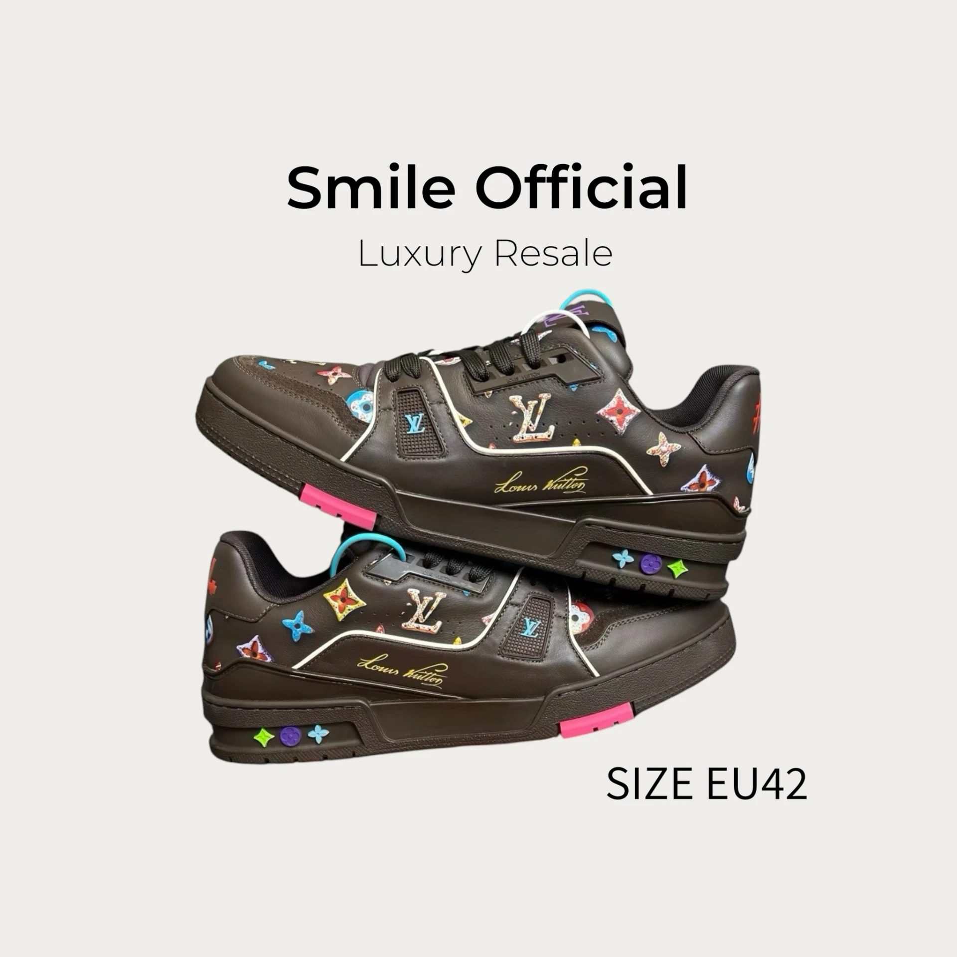 [SMILE]LOUIS VUITTON Lv Trainer 甜甜圈黑色巧克力