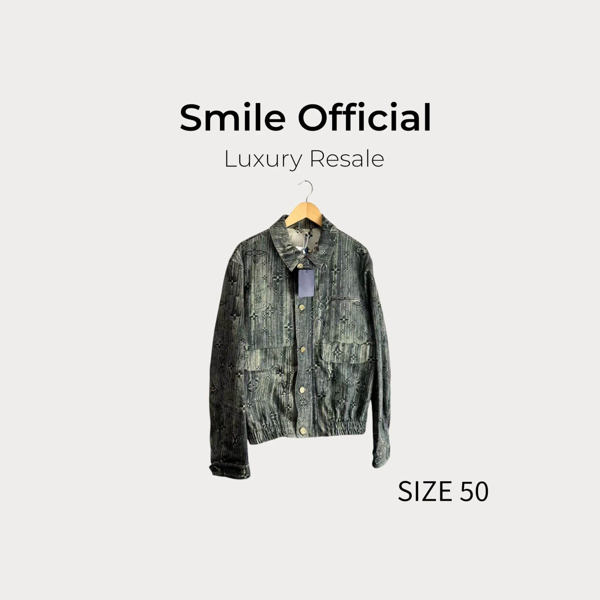 [SMILE]Louis Vuitton LV渲染滿logo牛仔夾克