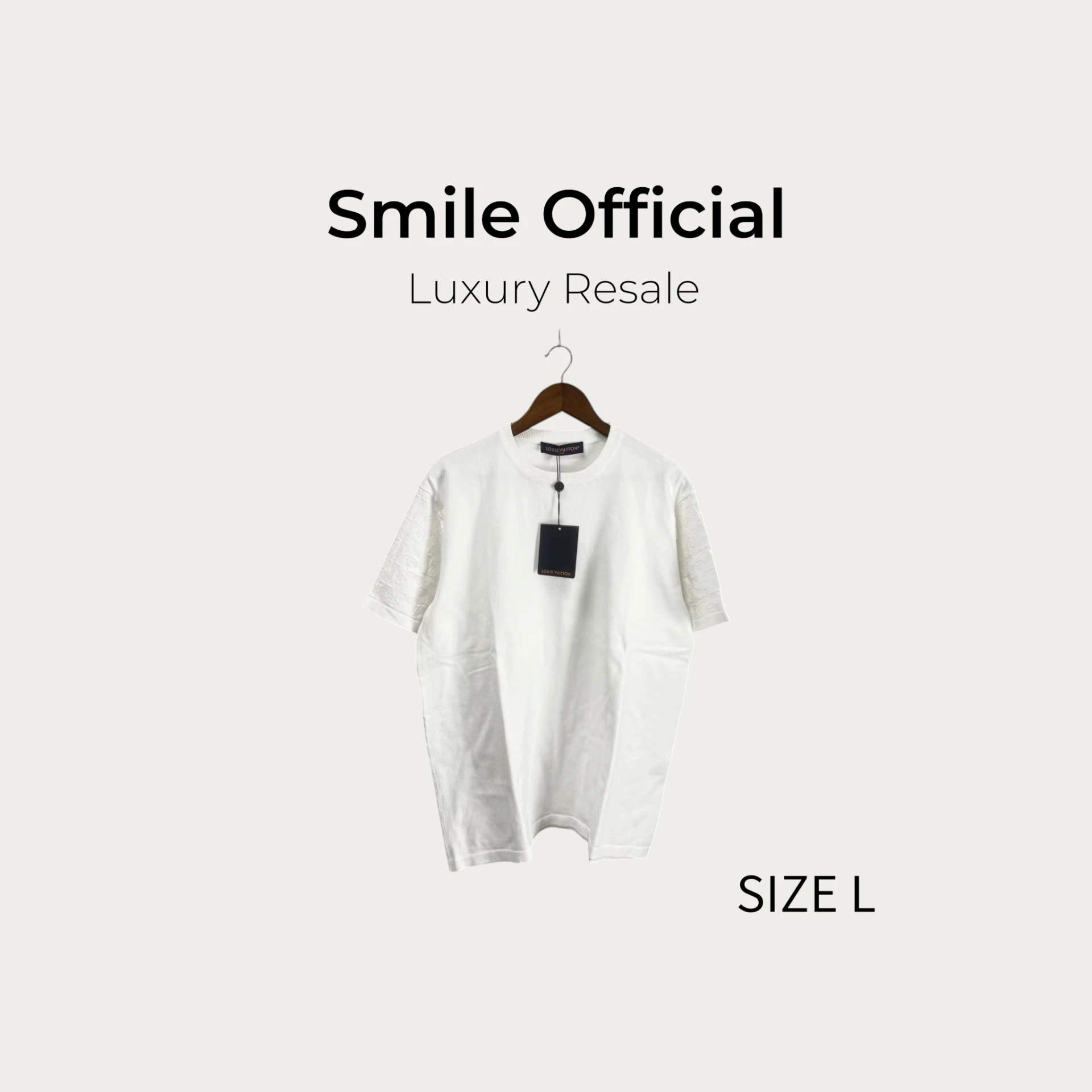 [SMILE]Louis Vuitton LV白色手臂滿logo針織短袖