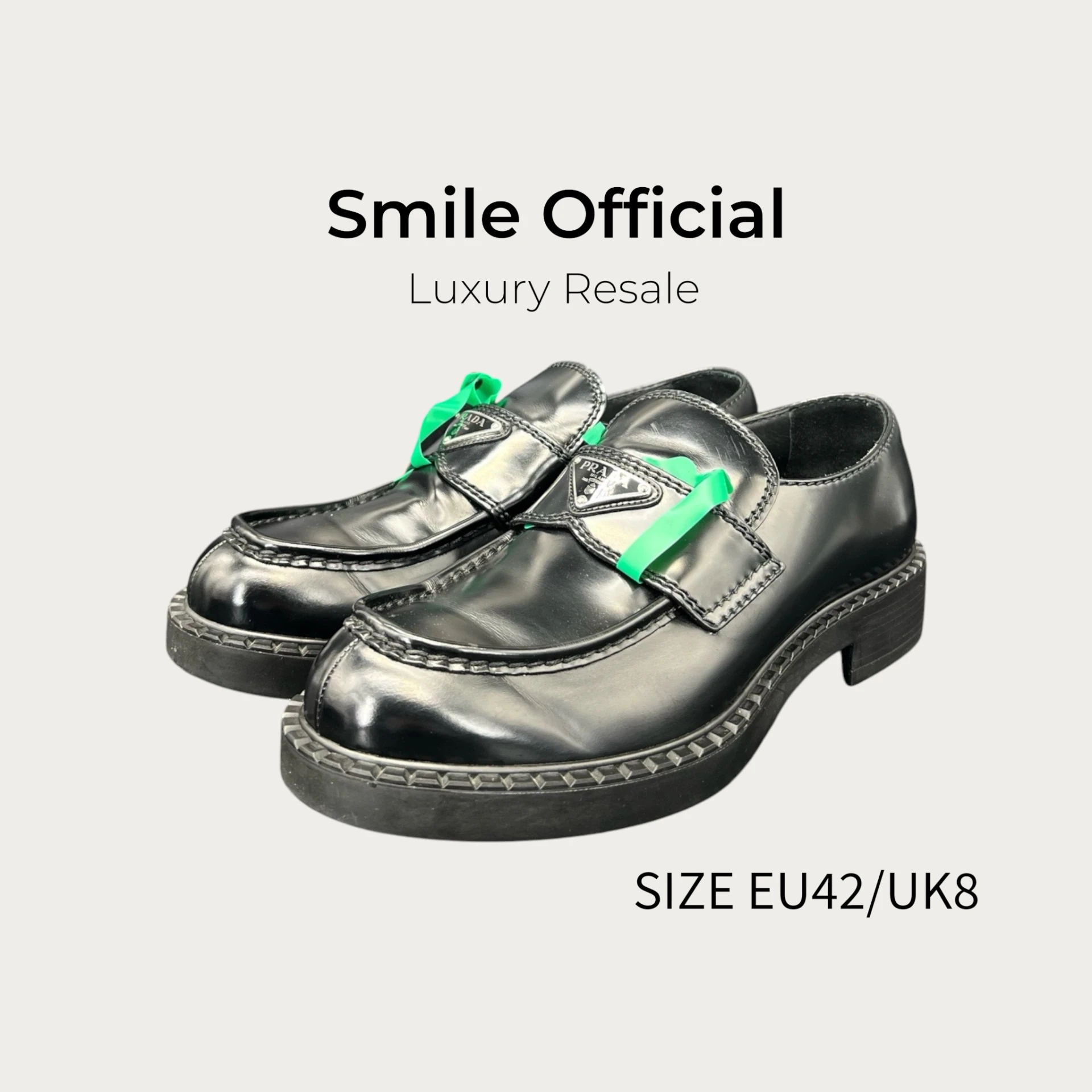 [SMILE]PRADA Chocolate 三角標 樂福鞋 黑