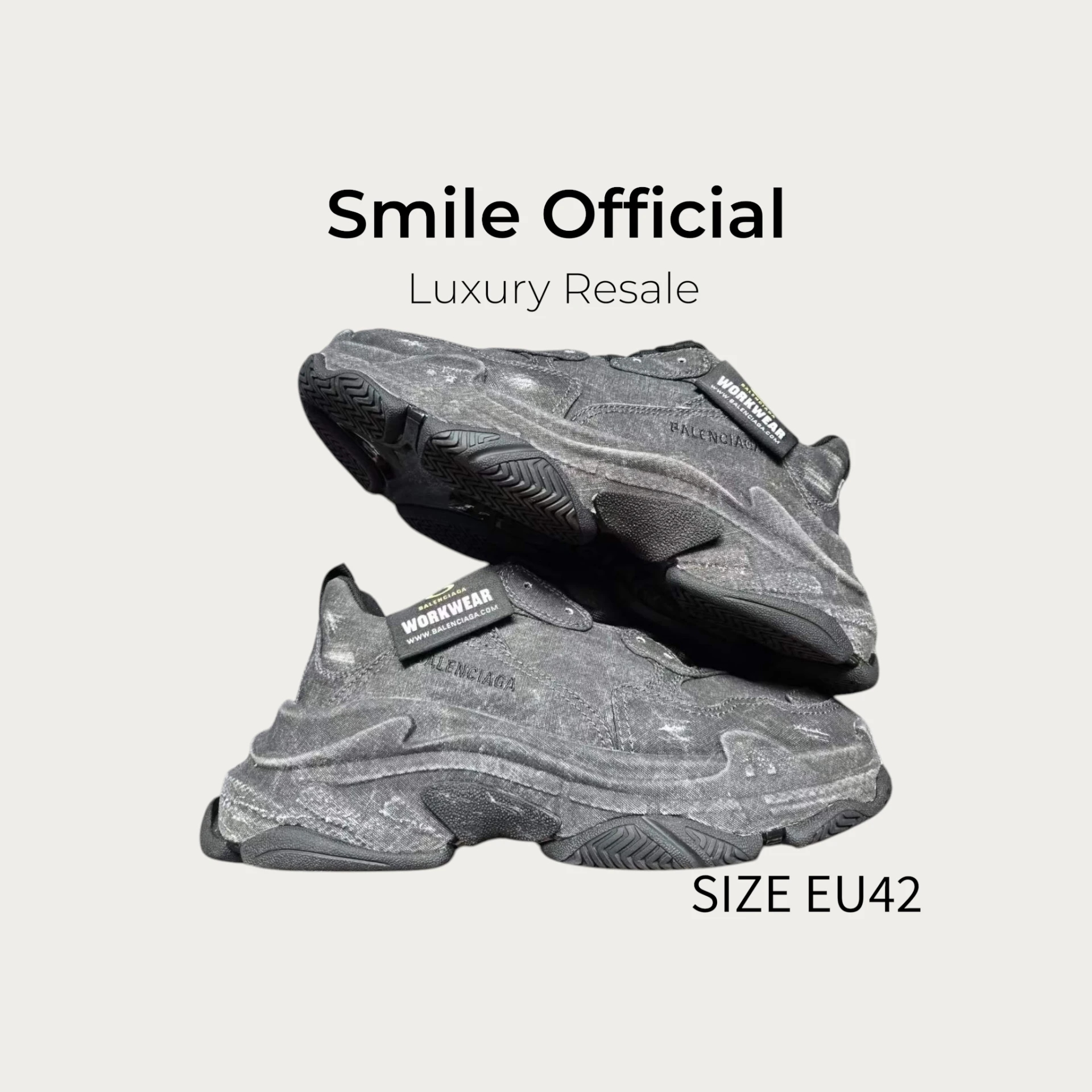 [SMILE] 巴黎世家BALENCIAGA TRIPLE S 新款WORKWEAR 黑牛仔