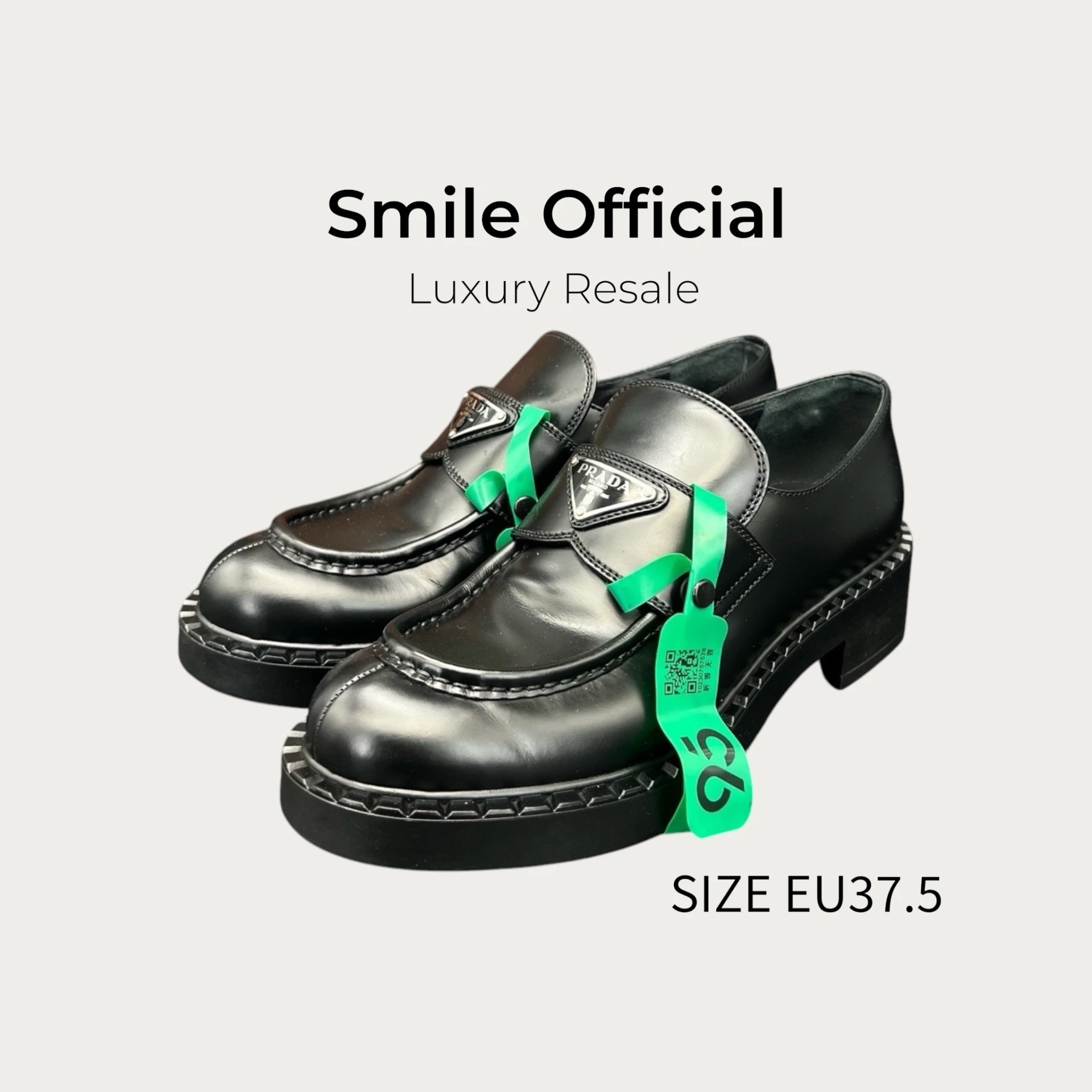 [SMILE] prada chocolate 黑色 樂福鞋