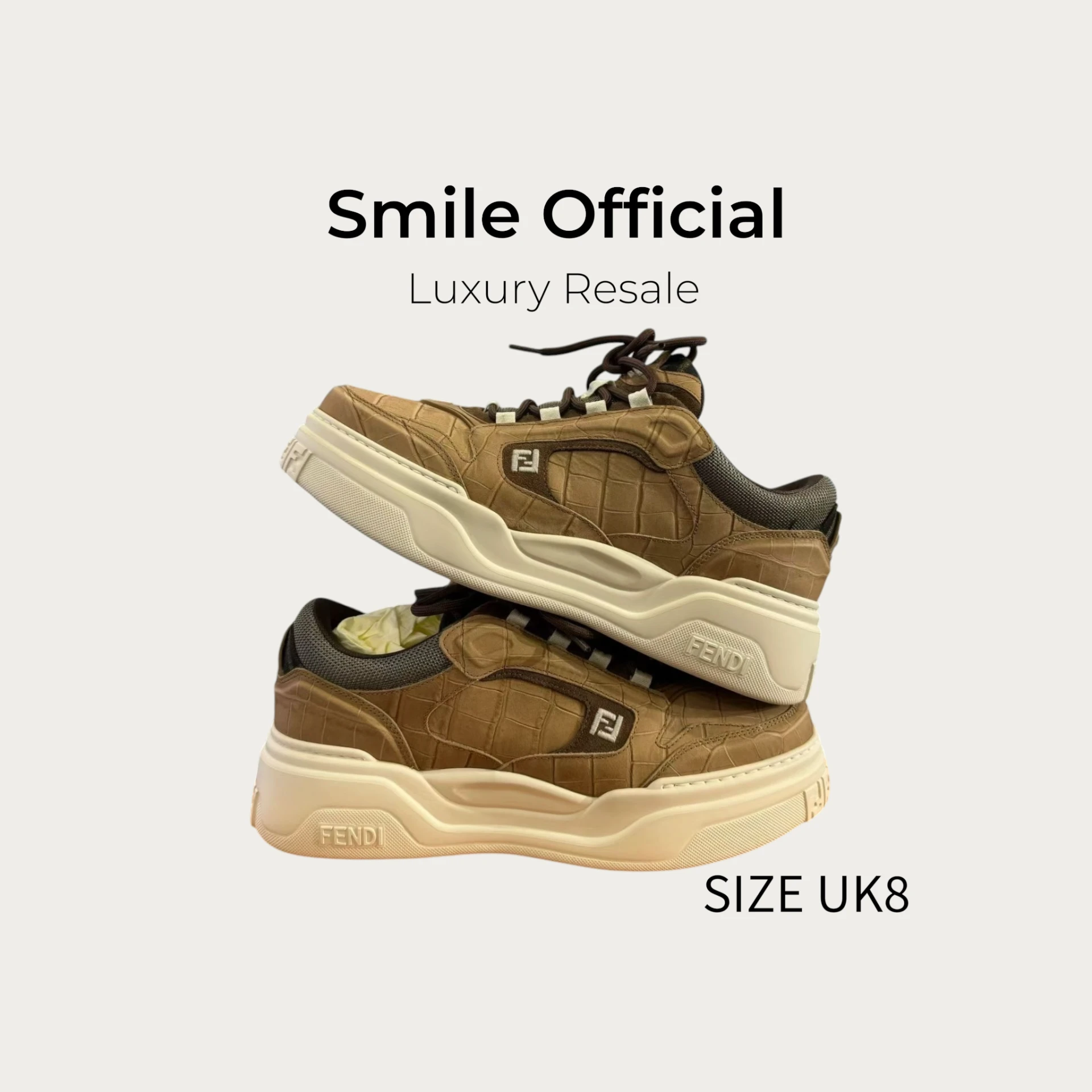 [SMILE]Fendi 男款 鱷魚紋印花 Force 運動鞋