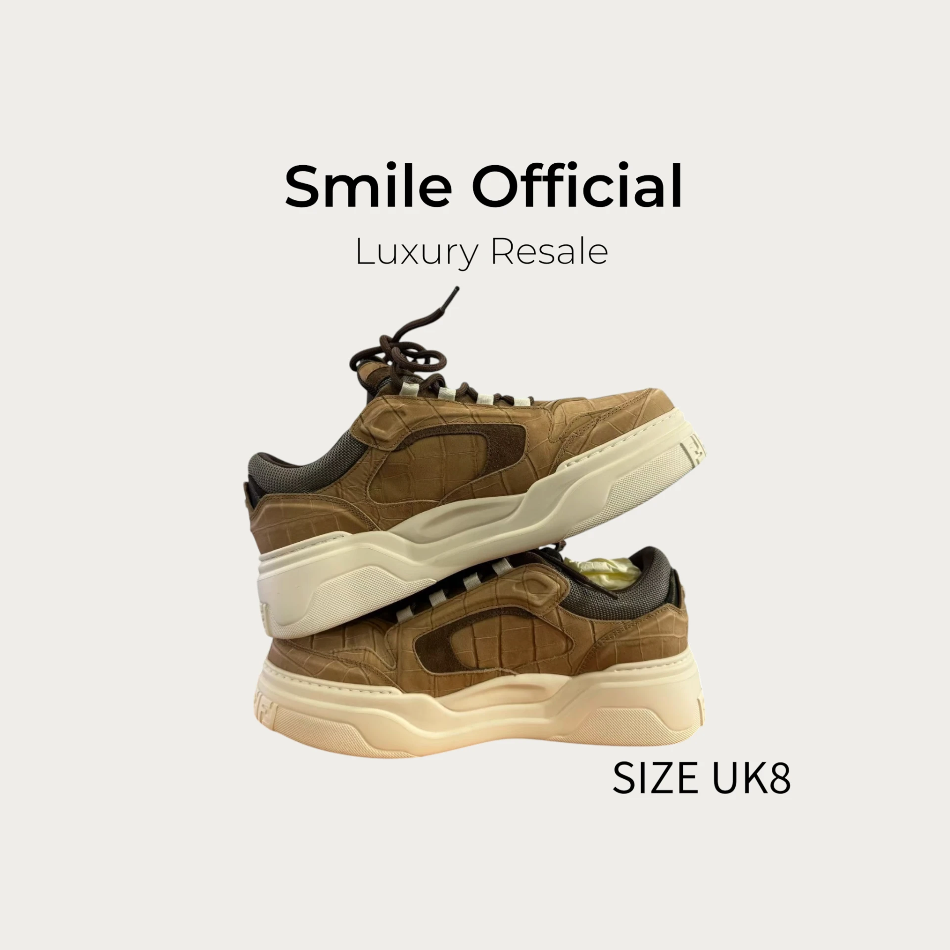 [SMILE]Fendi 男款 鱷魚紋印花 Force 運動鞋