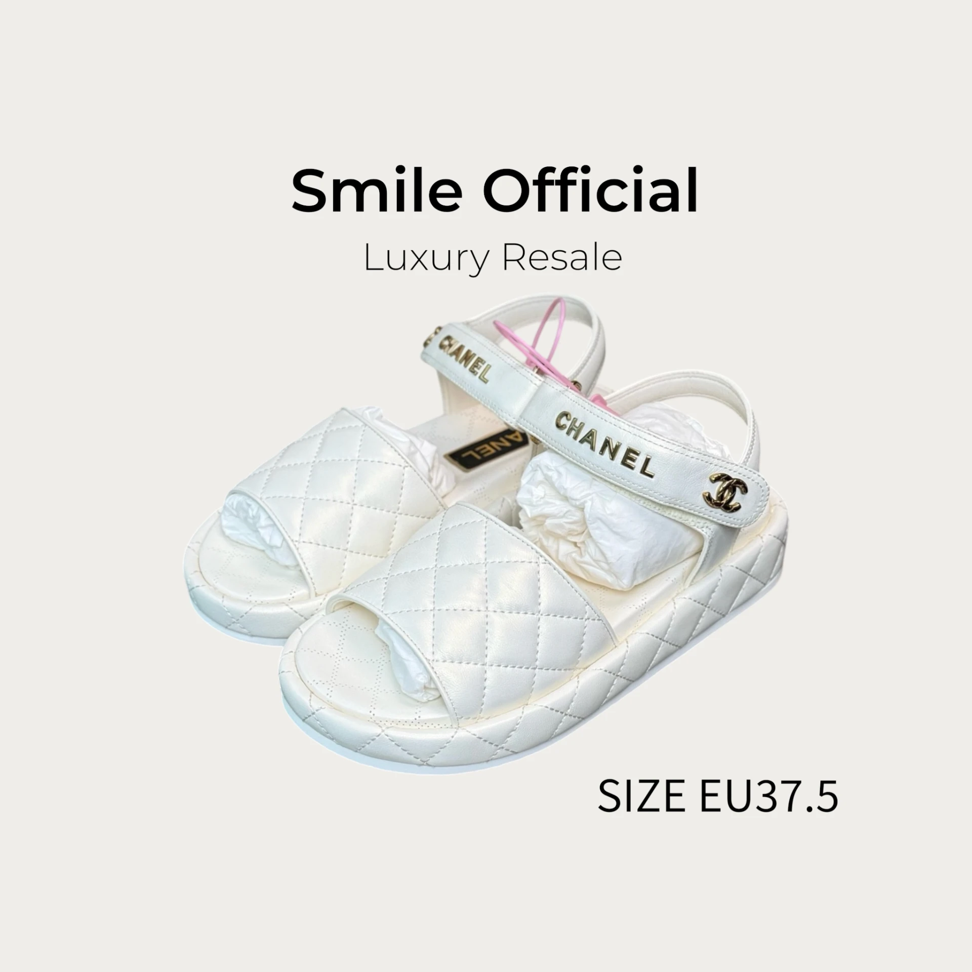 [SMILE]Chanel 香奈兒 24C標語雙C菱格紋涼鞋
