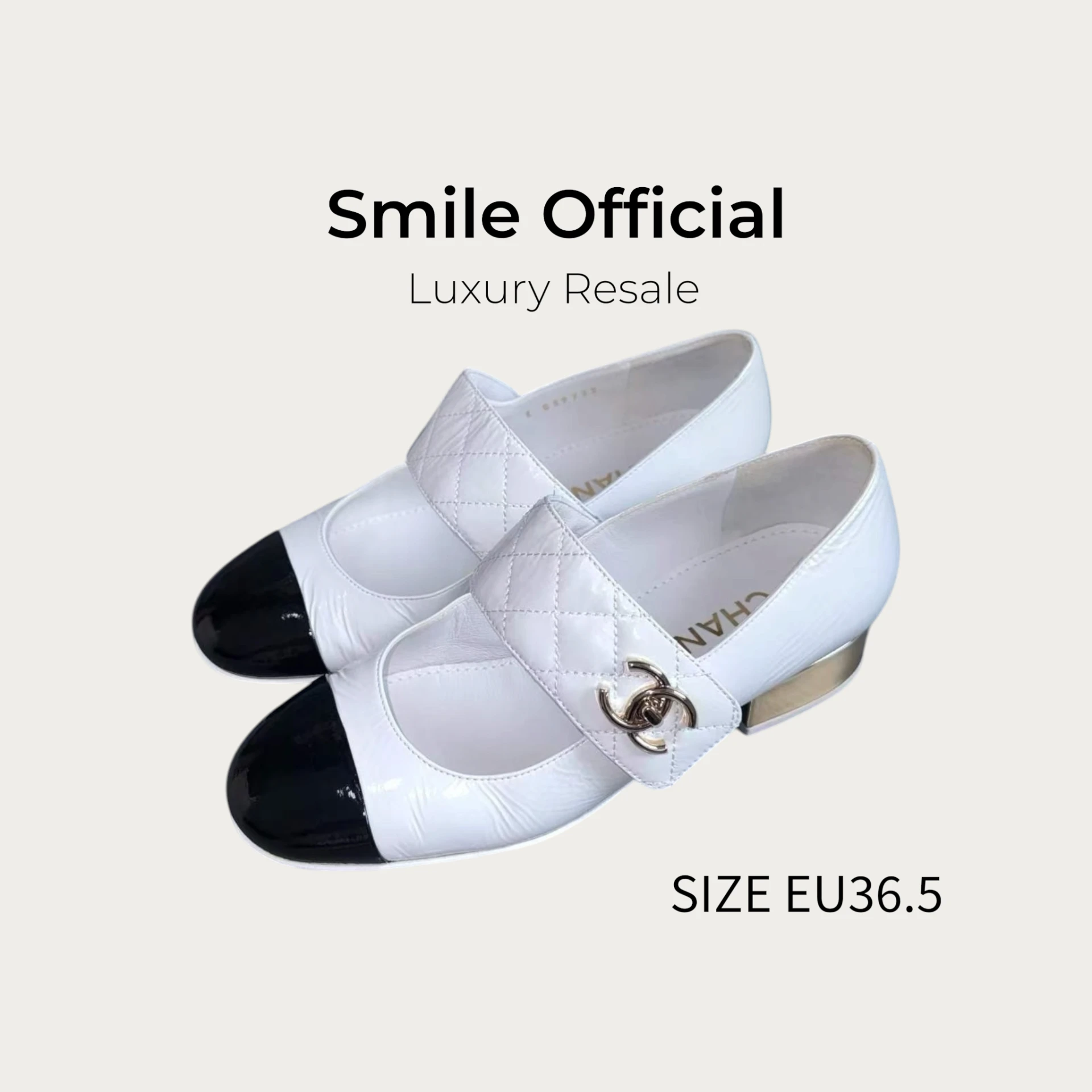[SMILE]香奈兒 chanel 瑪麗珍鞋 黑白 白金