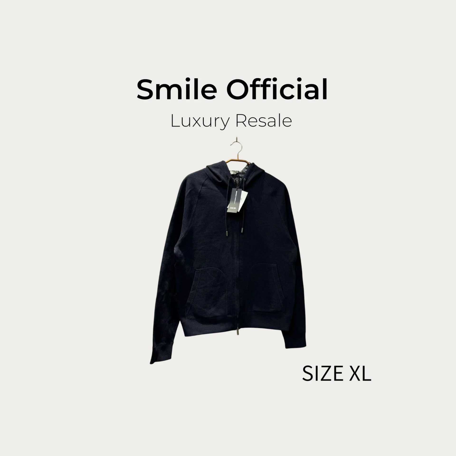 [SMILE] DIOR 深藍色內襯滿logo羊絨外套