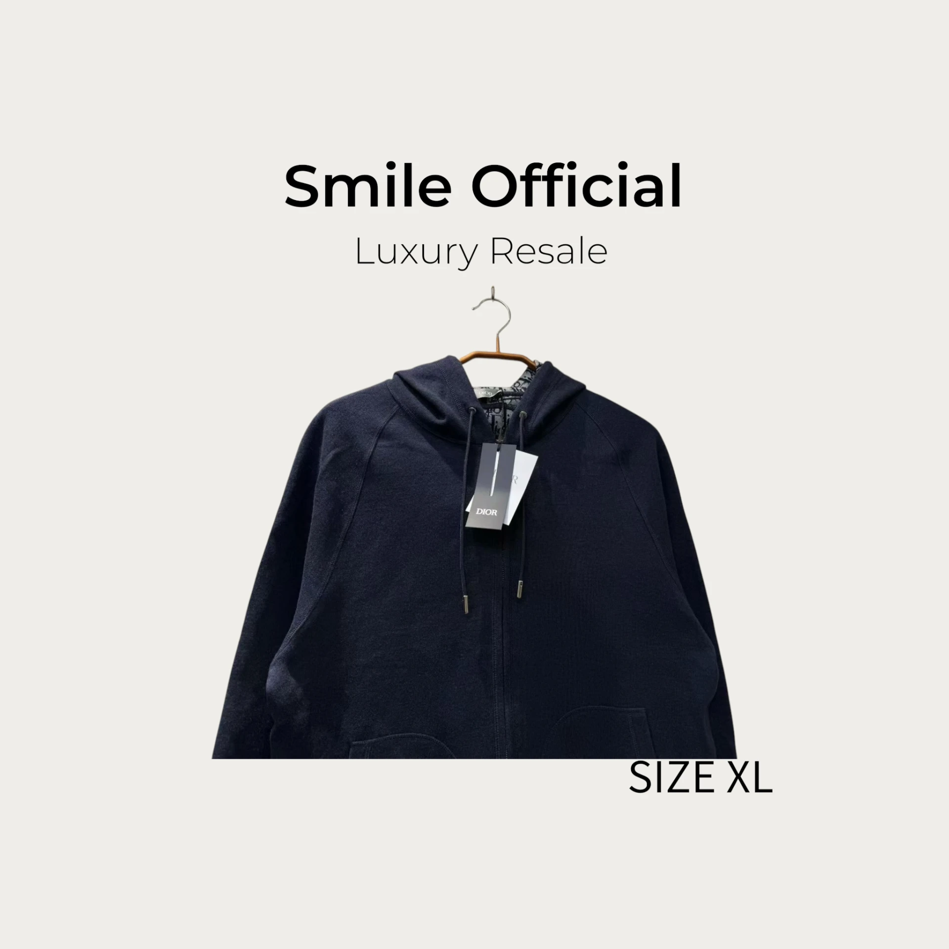 [SMILE] DIOR 深藍色內襯滿logo羊絨外套