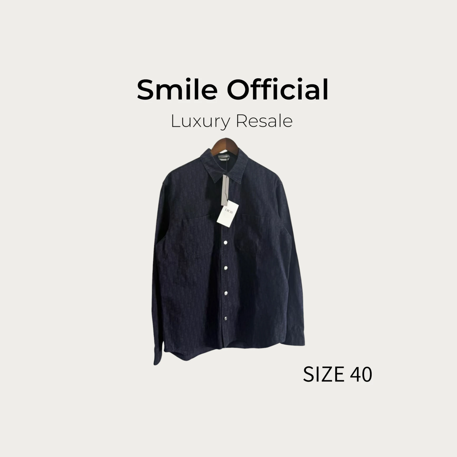 [SMILE]Dior藍紫色滿logo牛仔襯衫