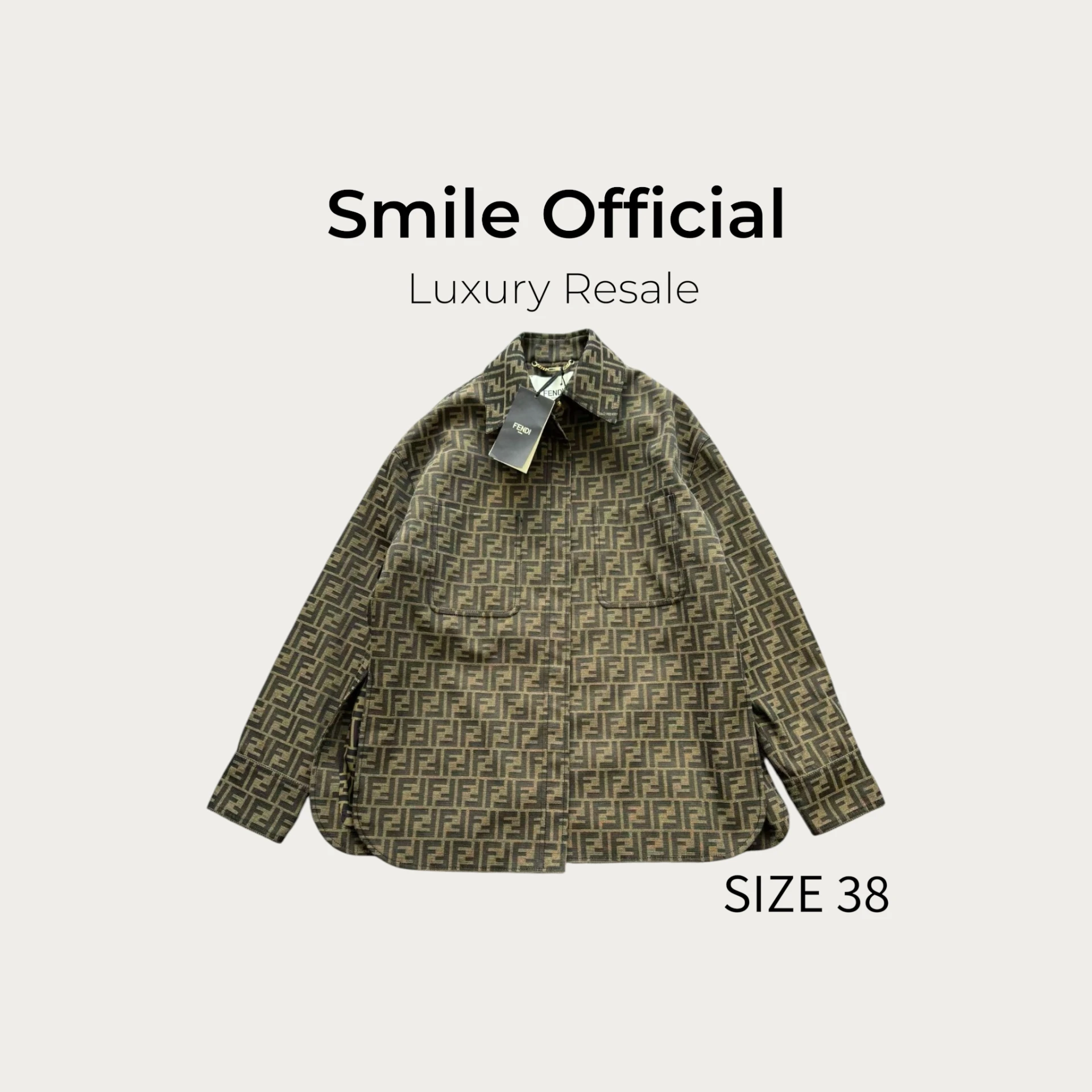 [SMILE]Fendi 棕色滿logo內里真絲 夾克外套