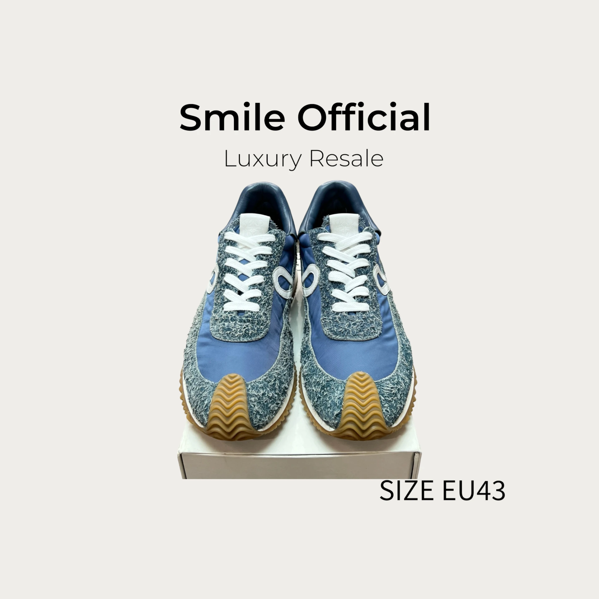 [SMILE] LOEWE Runner 絨面革 藍 德訓鞋