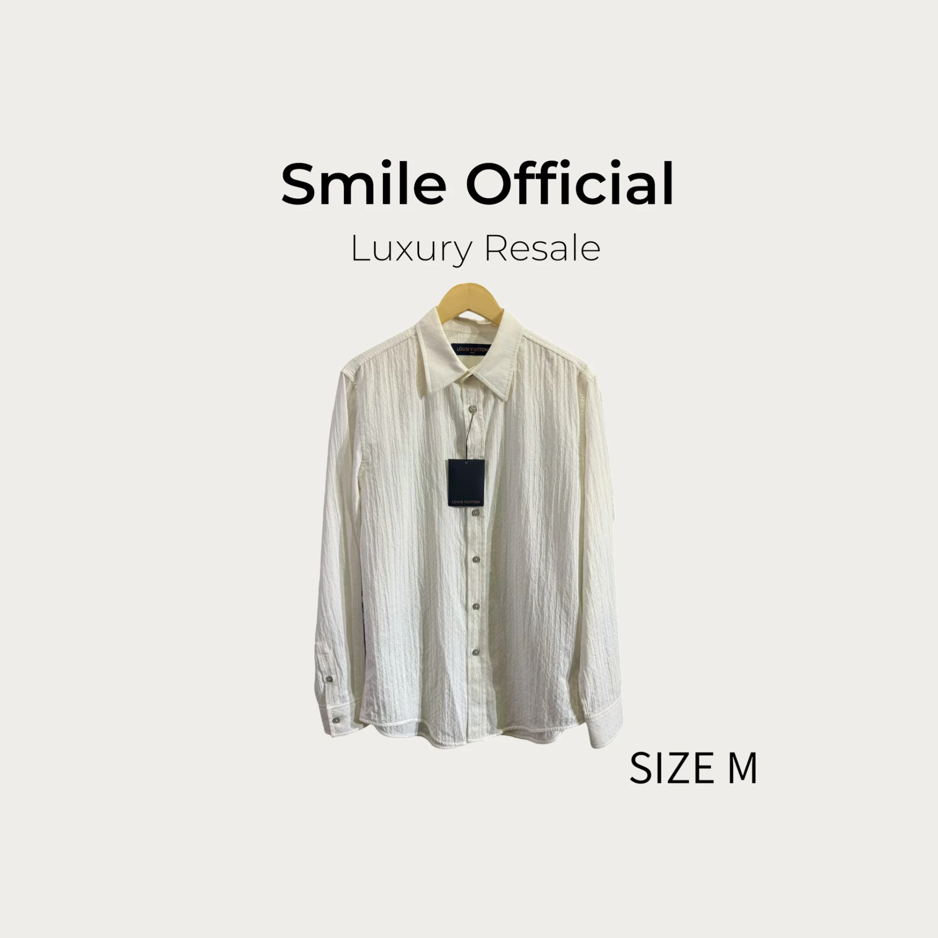 [SMILE] Louis Vuitton lv2025ss最新爆款 浮雕暗紋滿logo 白色長袖襯衫