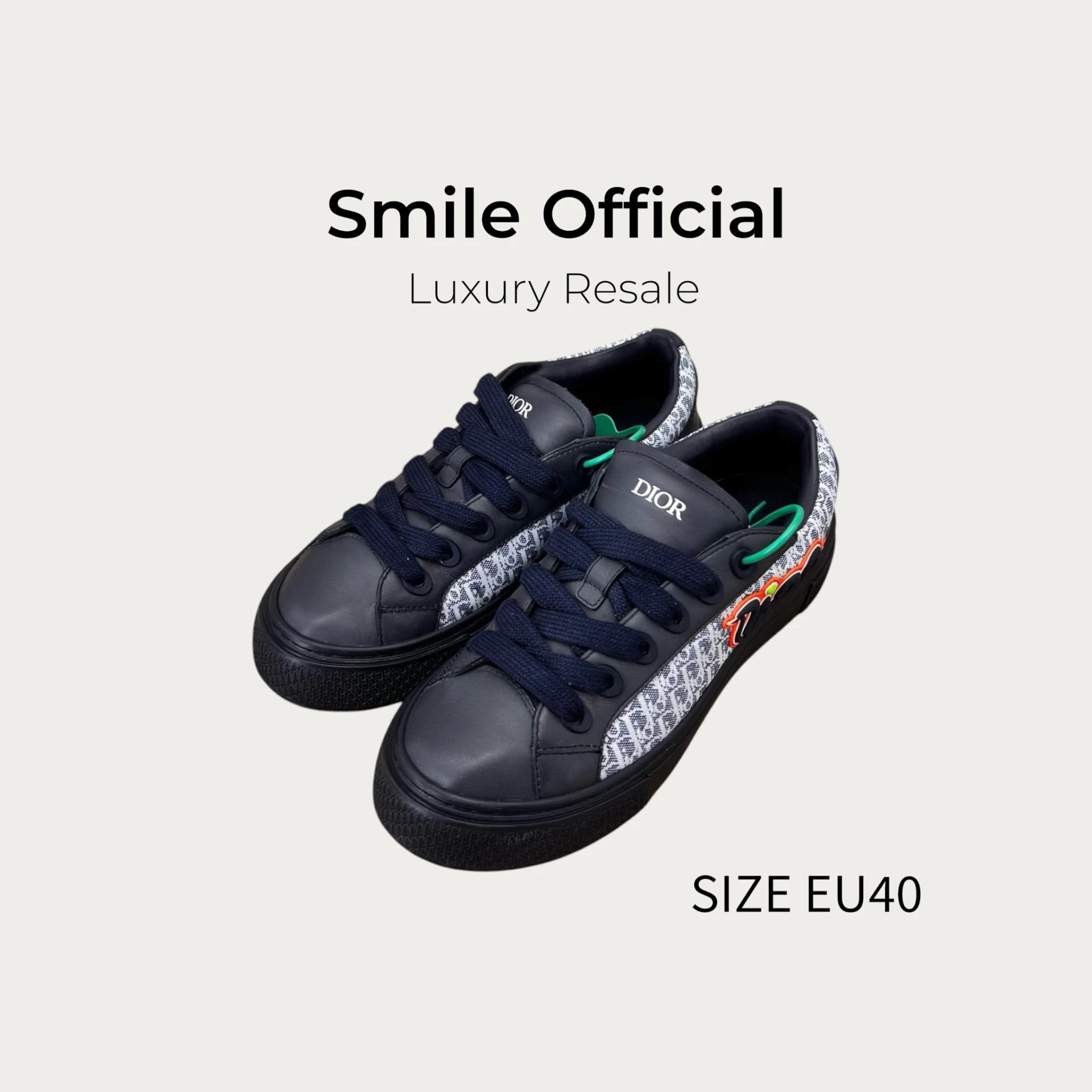 [SMILE] dior b33 kaws聯名 spin 藍白 牛皮蛇年限定板鞋