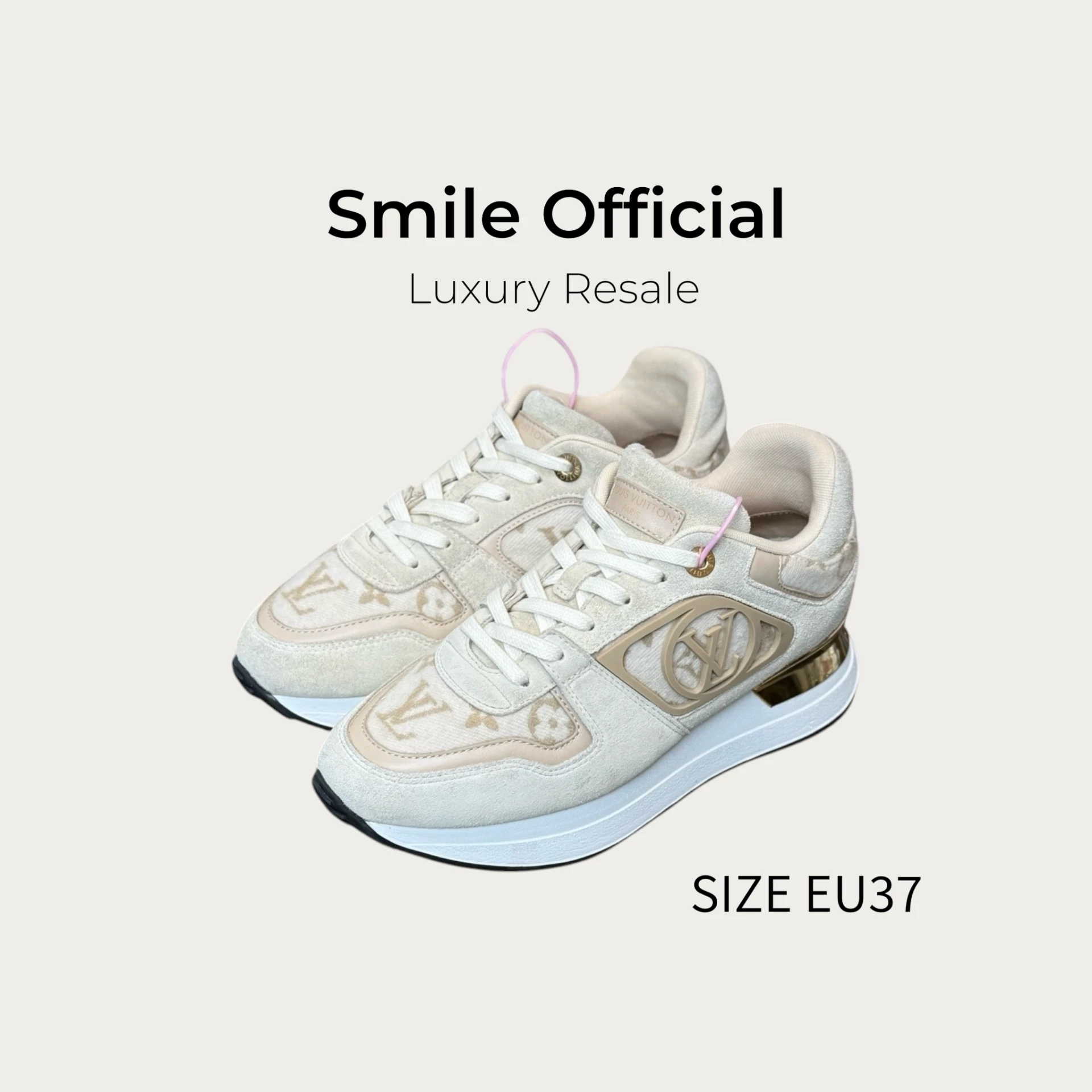 [SMILE] Louis Vuitton LV 25新款 Neo Run Away 米色滿logo運動鞋