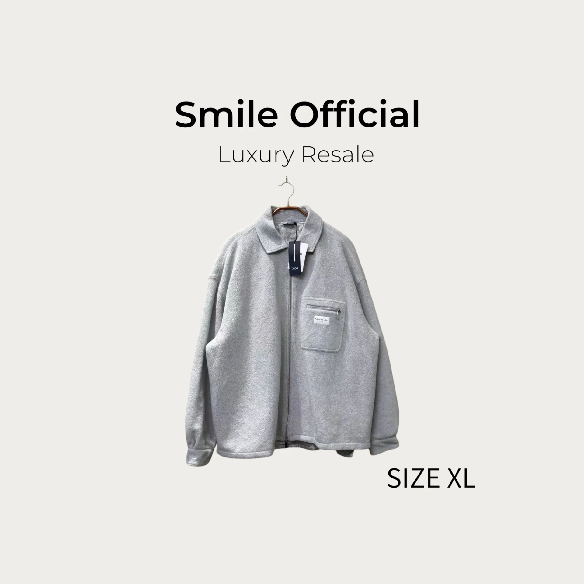 [SMILE] DIOR 灰色內襯滿logo搖粒絨夾克