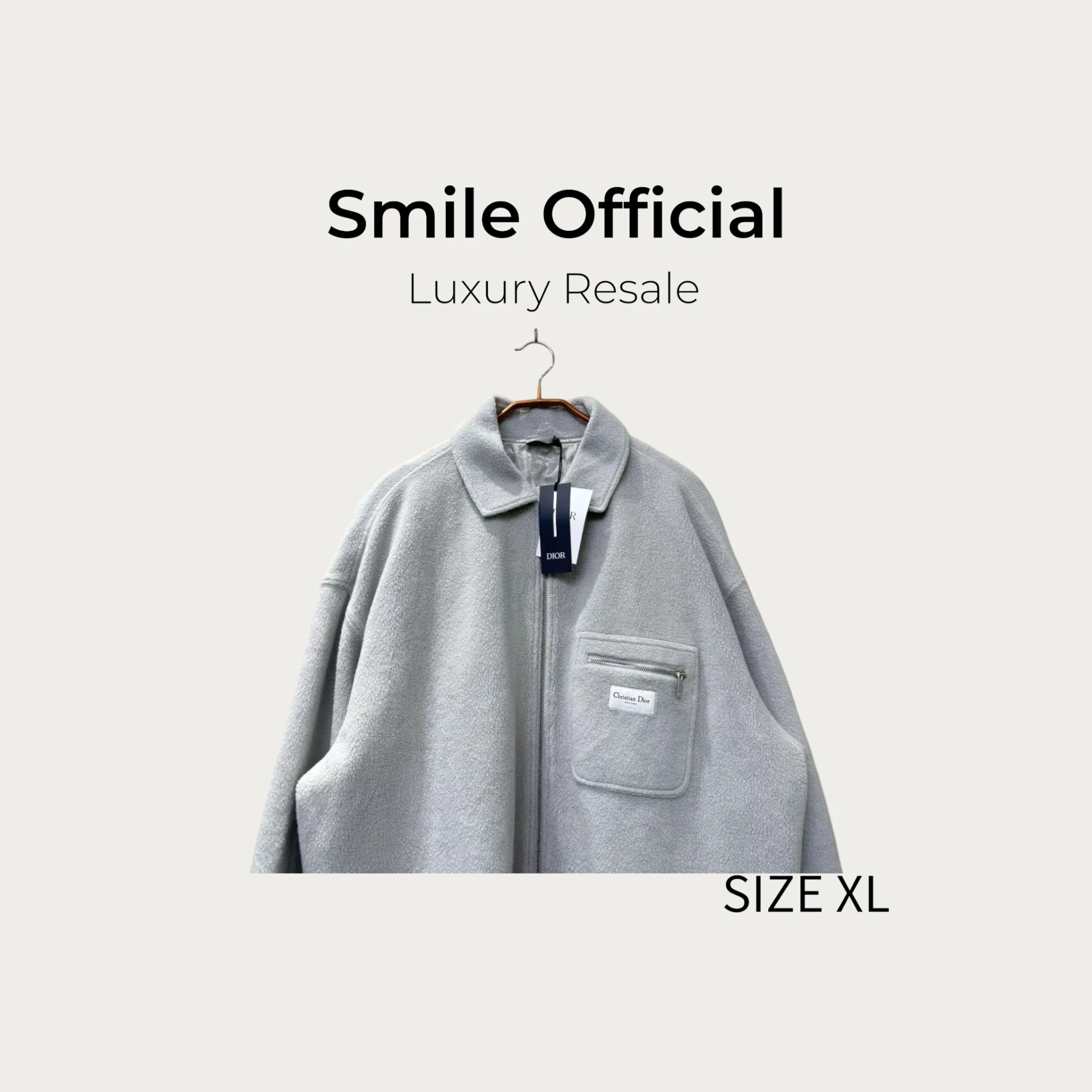 [SMILE] DIOR 灰色內襯滿logo搖粒絨夾克