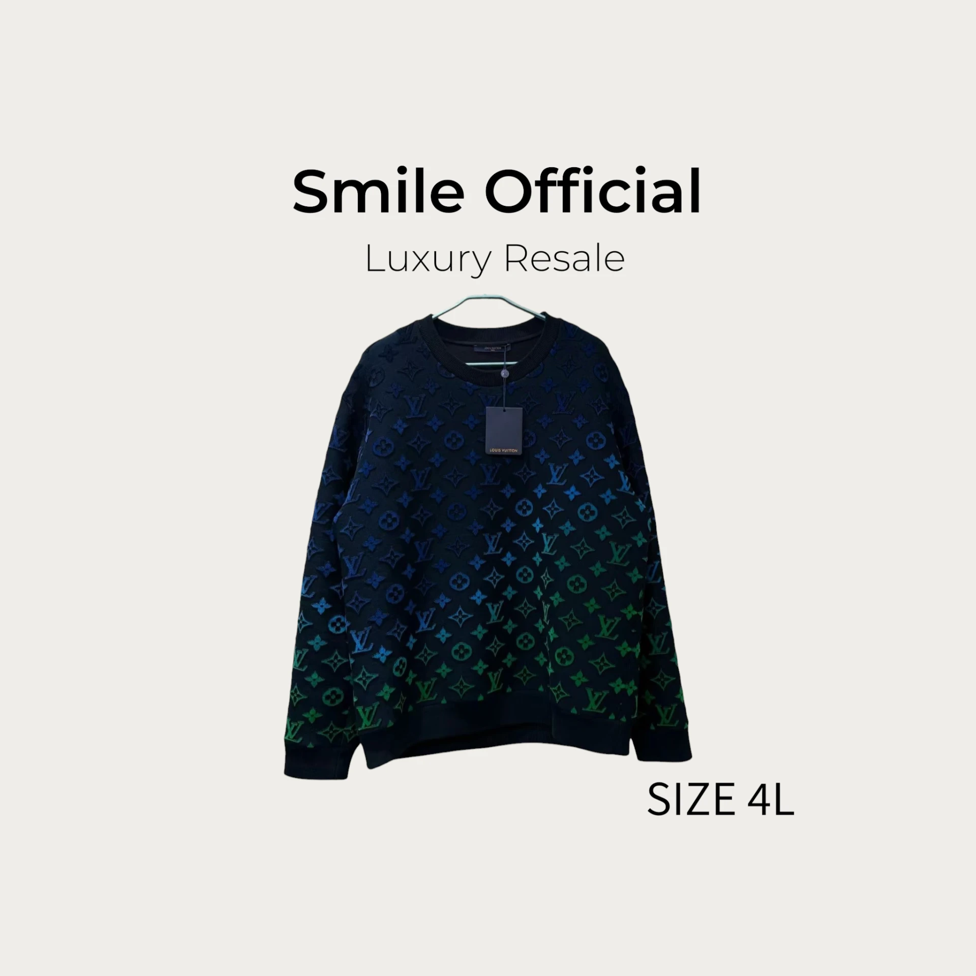 [SMILE] LOUIS VUITTON LV 藍綠漸變滿logo衛衣
