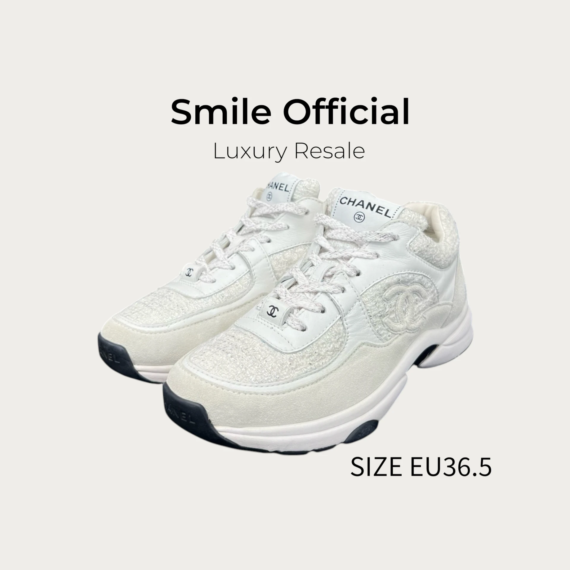 [SMILE] Chanel 香奈兒 白麂皮運動鞋