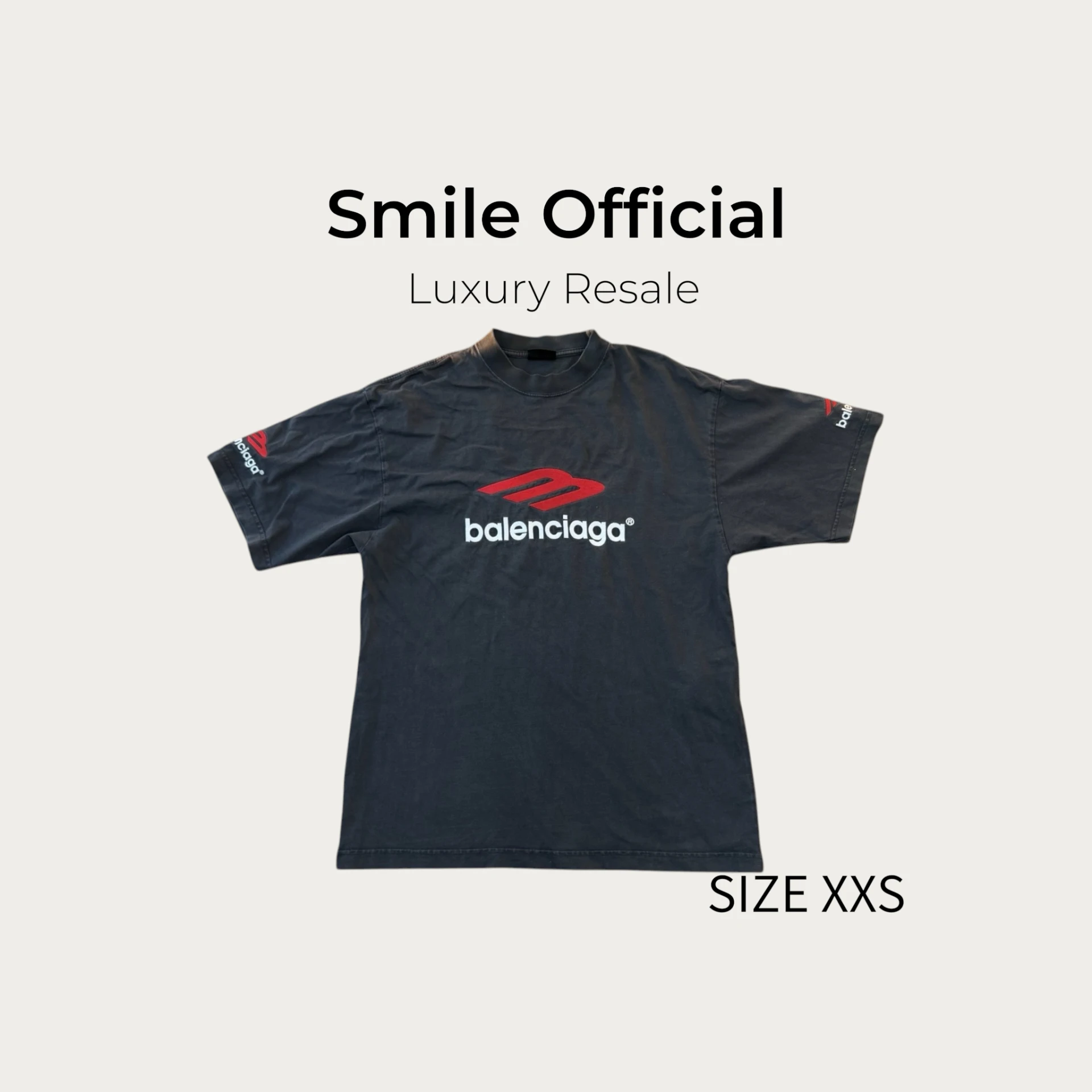 [SMILE] BALENCIAGA 巴黎世家 23刺繡 前後 logo 短袖