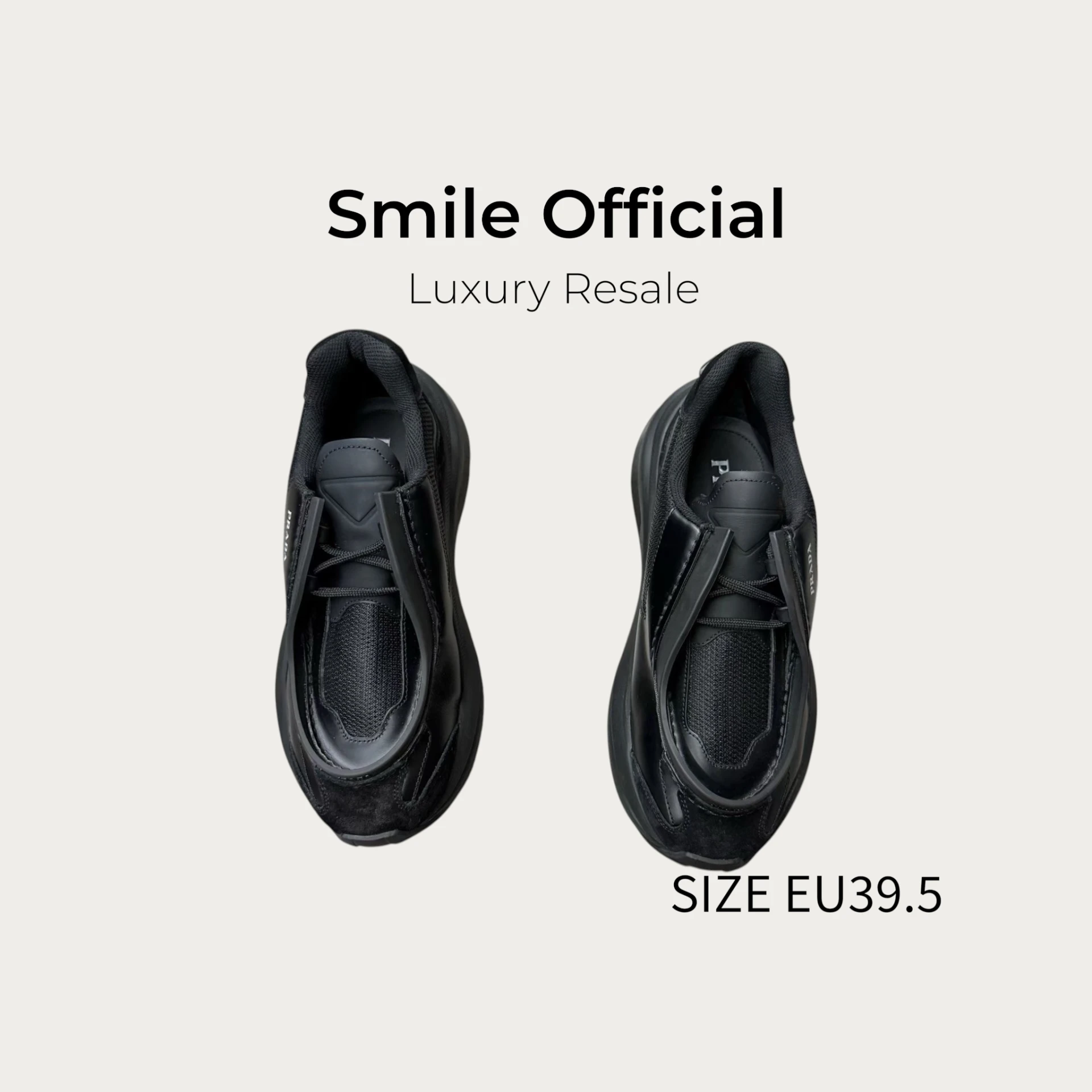 [SMILE] Prada By raf simons 秀款 拼皮黑色運動鞋休閒鞋
