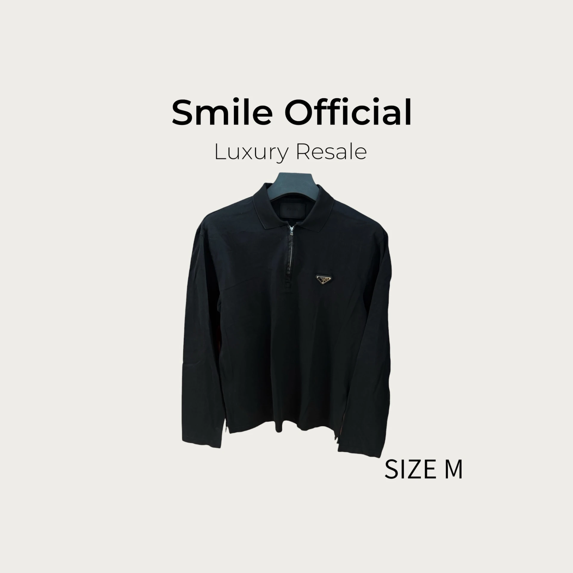 [SMILE] Prada 三角標長袖Polo衫