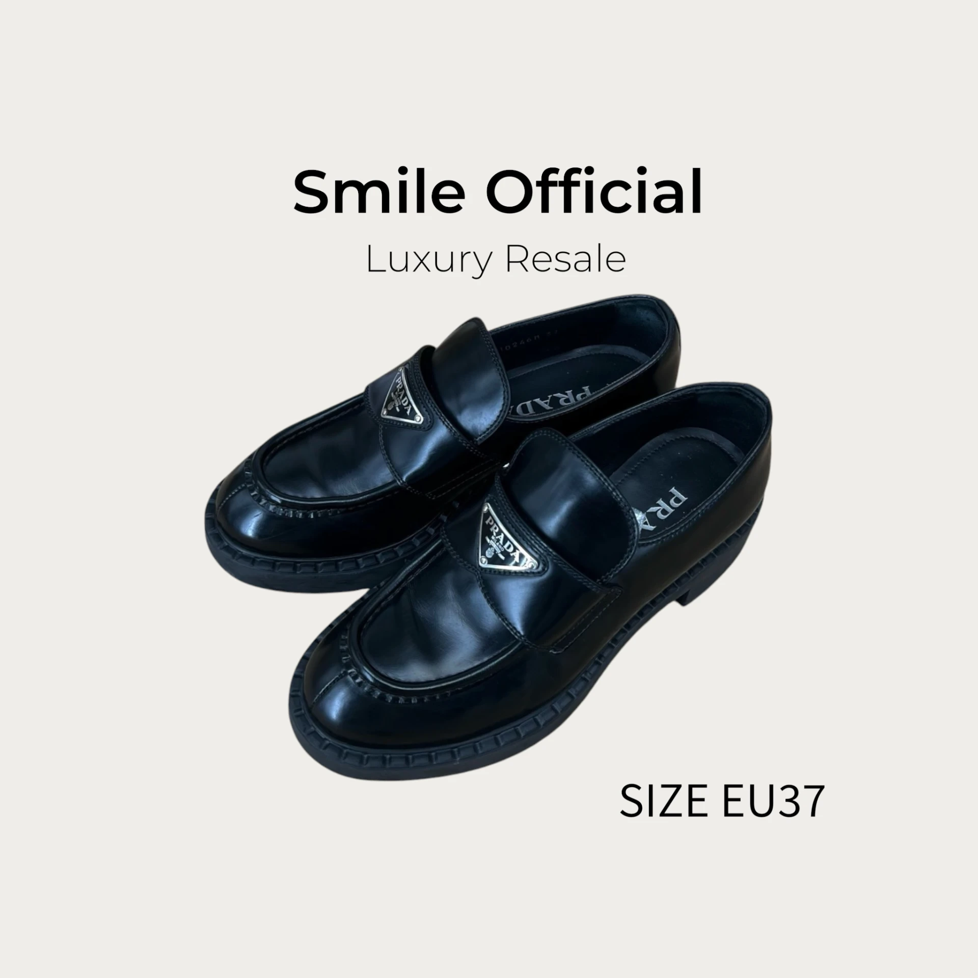 [SMILE] prada 經典三角標 樂福鞋 黑