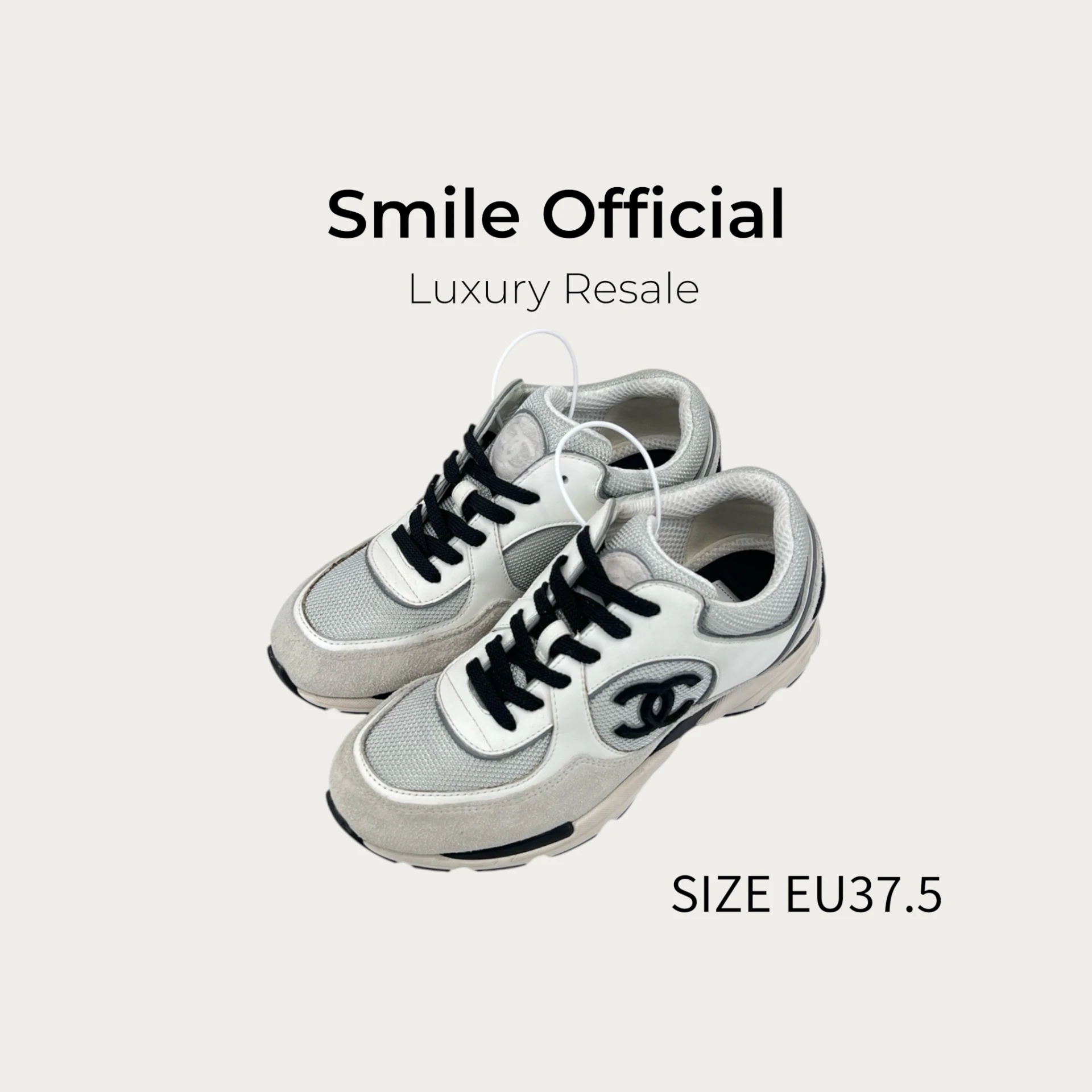 [SMILE] 香奈兒chanel 黑白灰網紗運動鞋