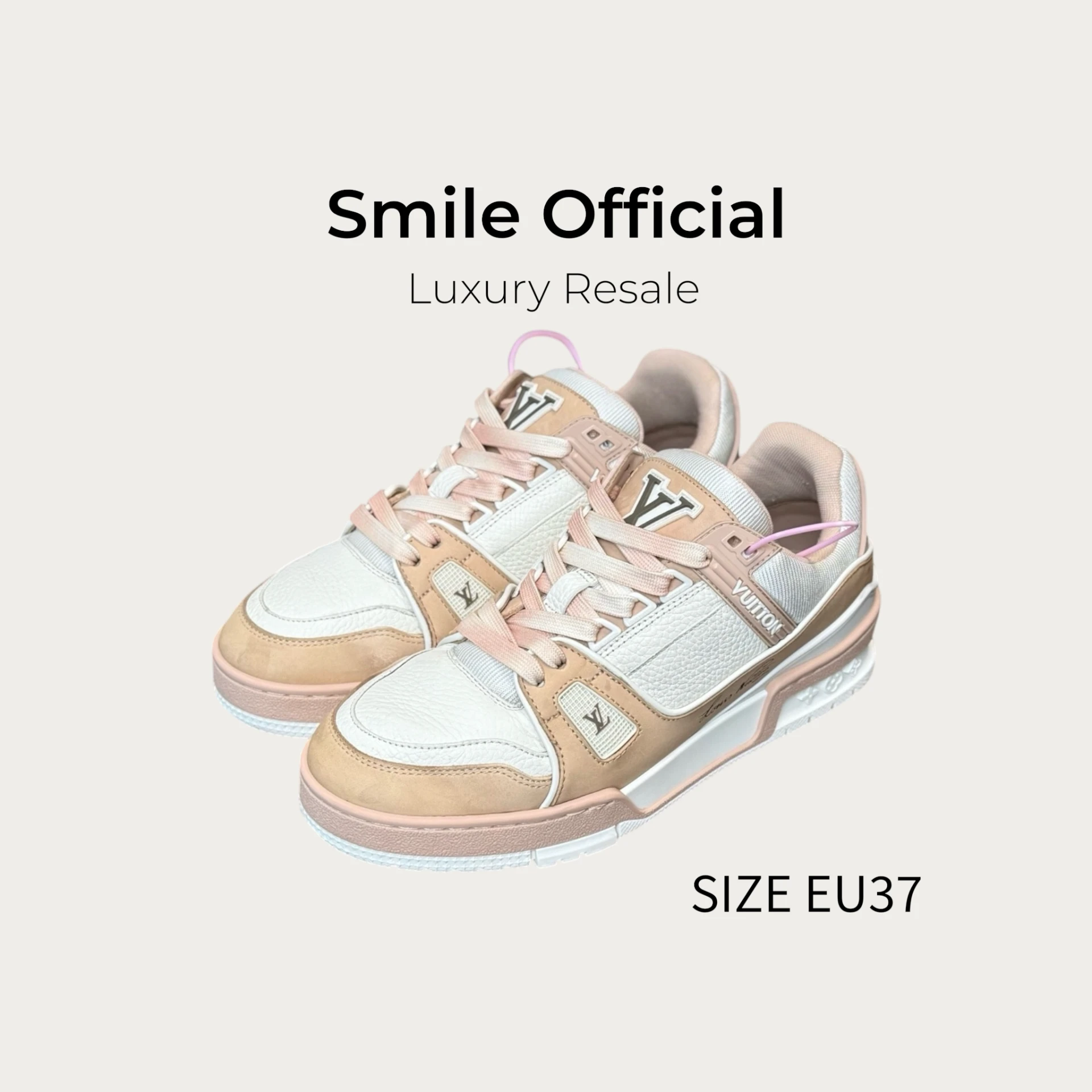 [SMILE] Louis Vuitton LV Trainer 白粉
