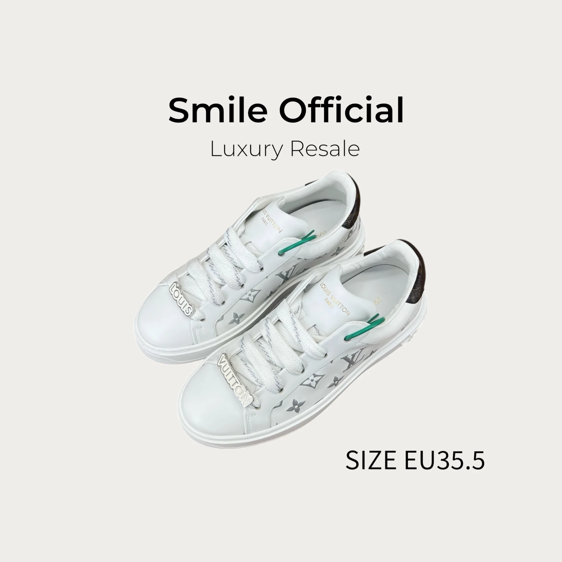 [SMILE] Louis Vuitton lv time out白銀滿logo板鞋