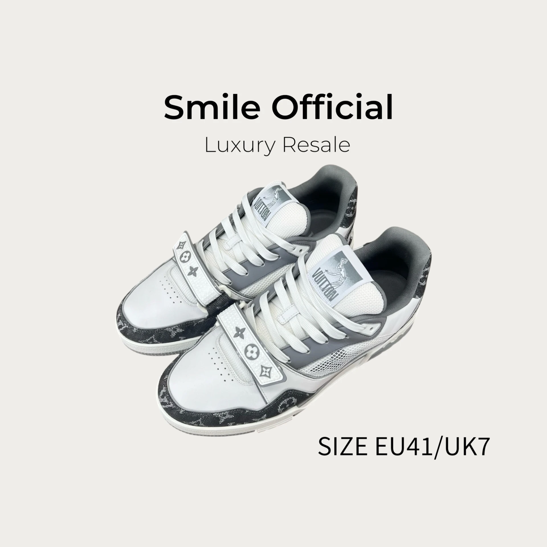 [SMILE] Louis Vuitton lv trainer 白灰魔鬼氈