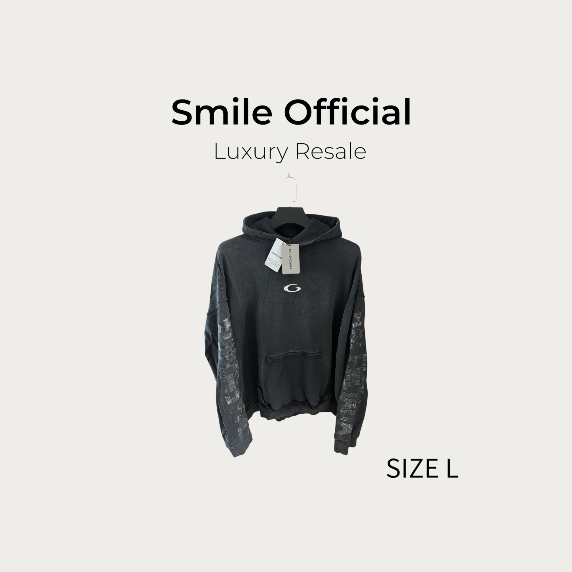 [SMILE] BALENCIAGA 巴黎世家 新款刺繡logo圓環衛衣 手臂膠帶logo設計