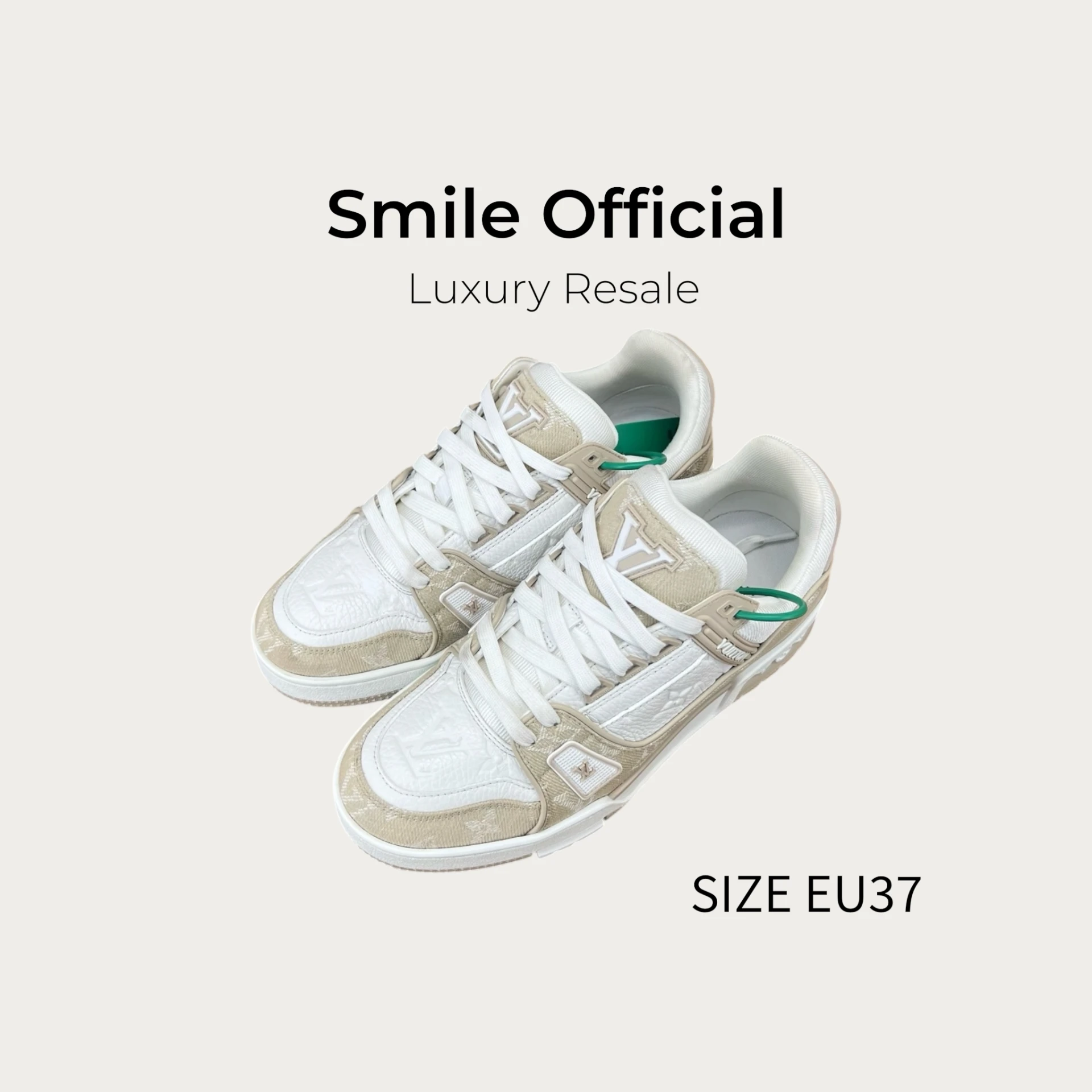 [SMILE] Louis Vuitton lv trainer 米色牛仔 25s