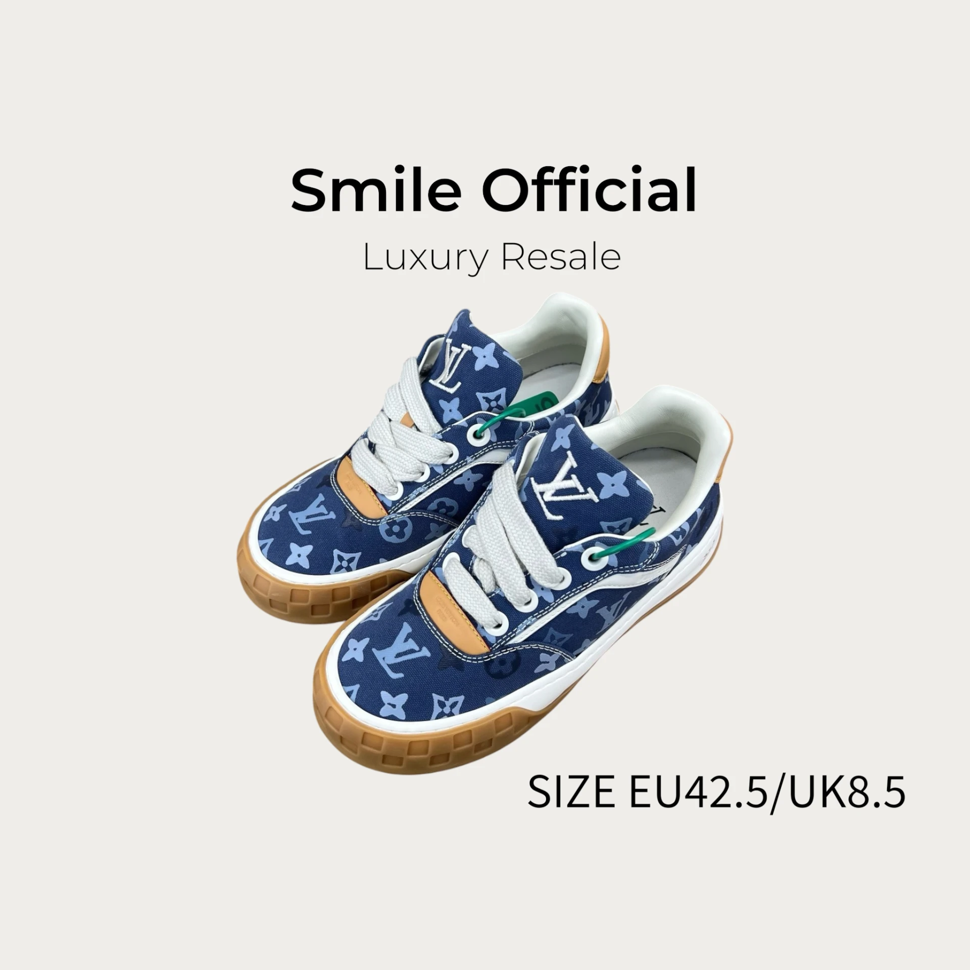 [SMILE] Louis Vuitton lv tilted 藍色滿logo餅乾鞋