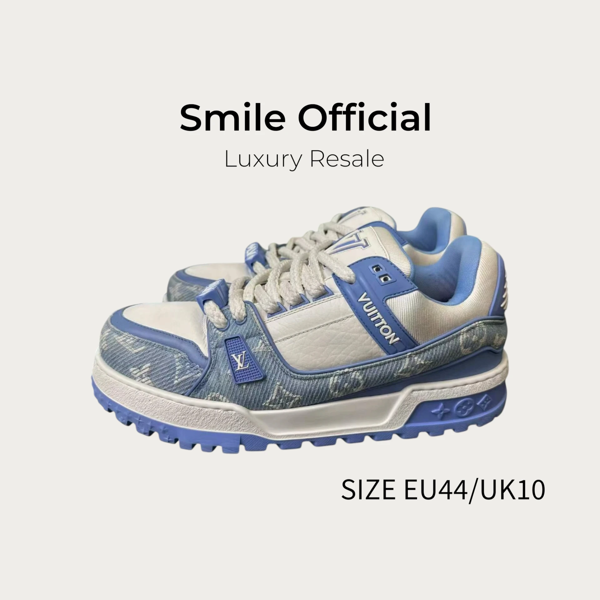 [SMILE] Louis Vuitton LV trainer maxi白藍牛仔胖丁