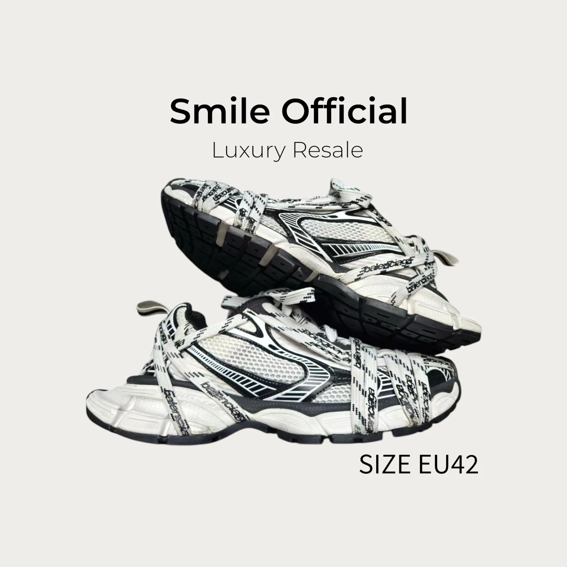 [SMILE]巴黎世家BALENCIAGA 3XL 黑白字母綁帶