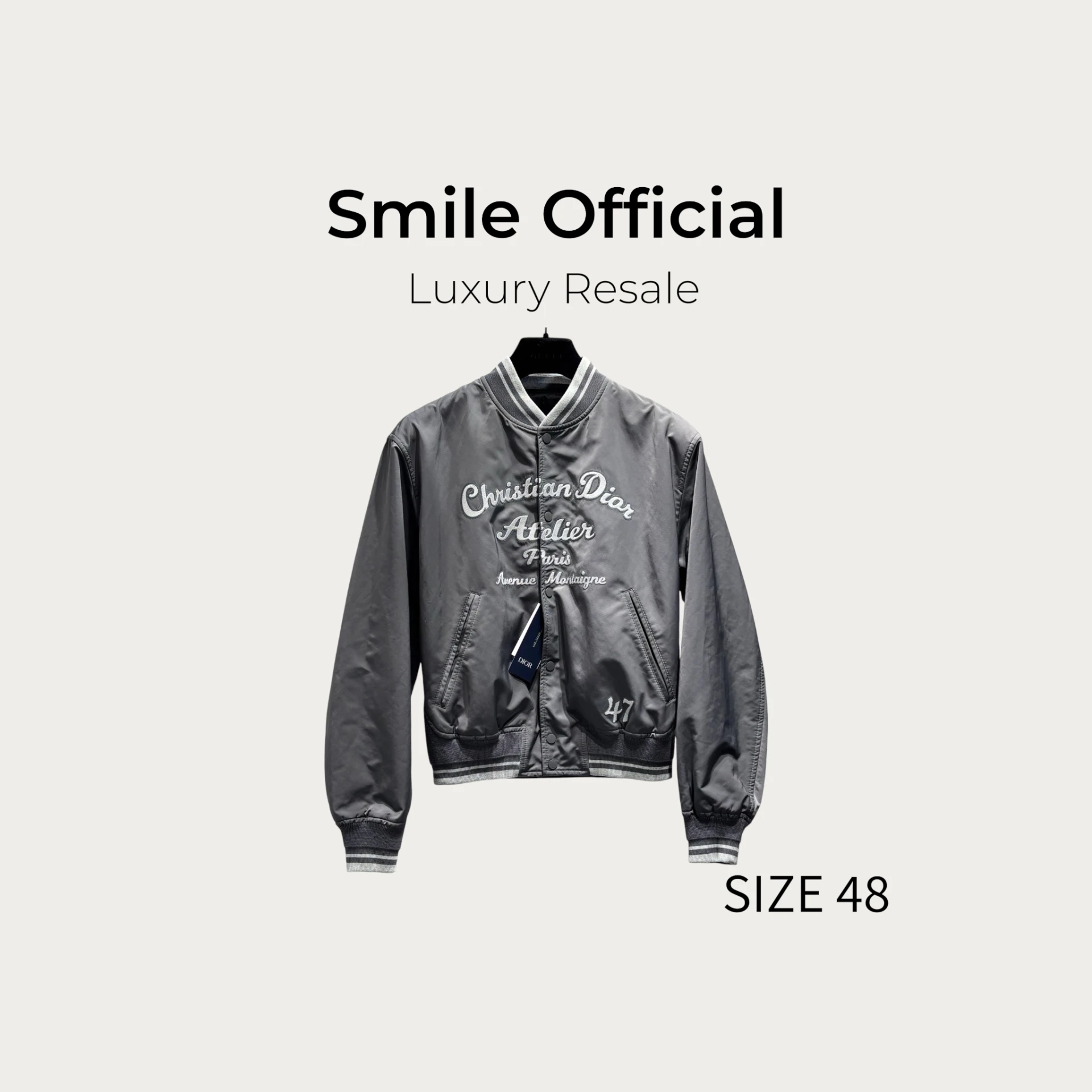 [SMILE]DIOR 字母刺繡logo 內襯暗繡logo 夾克外套 灰色