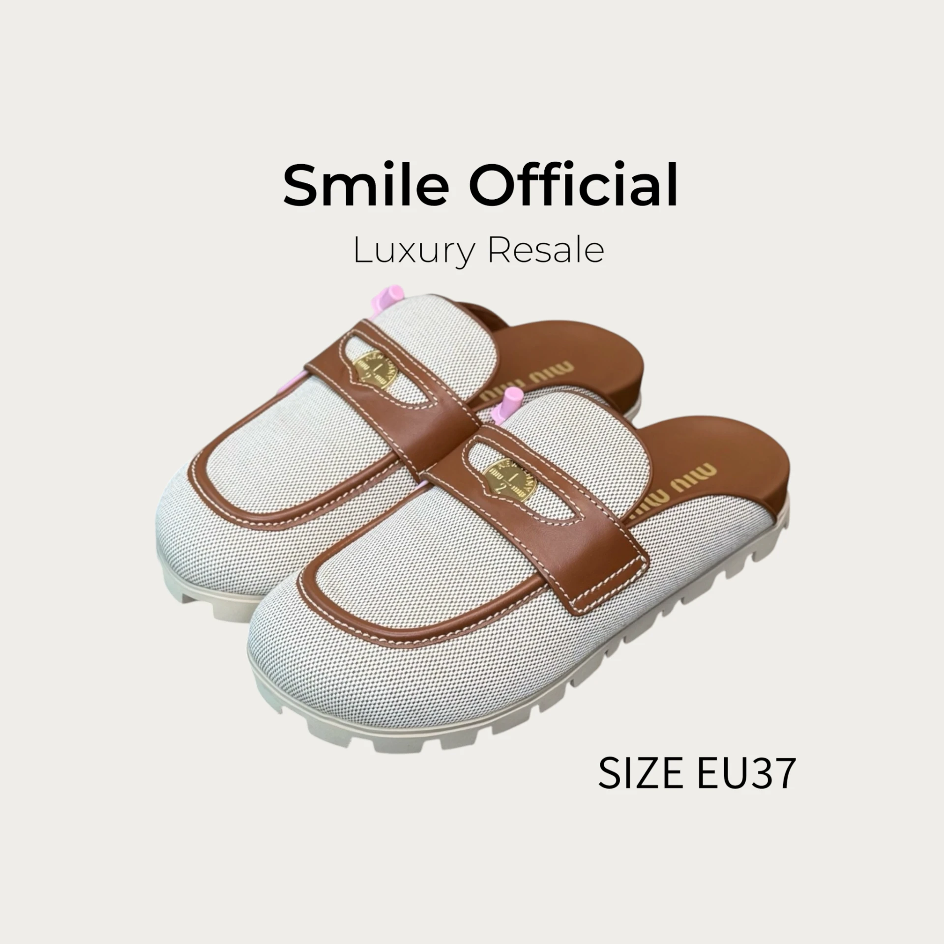 [SMILE] MIU MIU 金幣麵包包頭勃肯 拖鞋