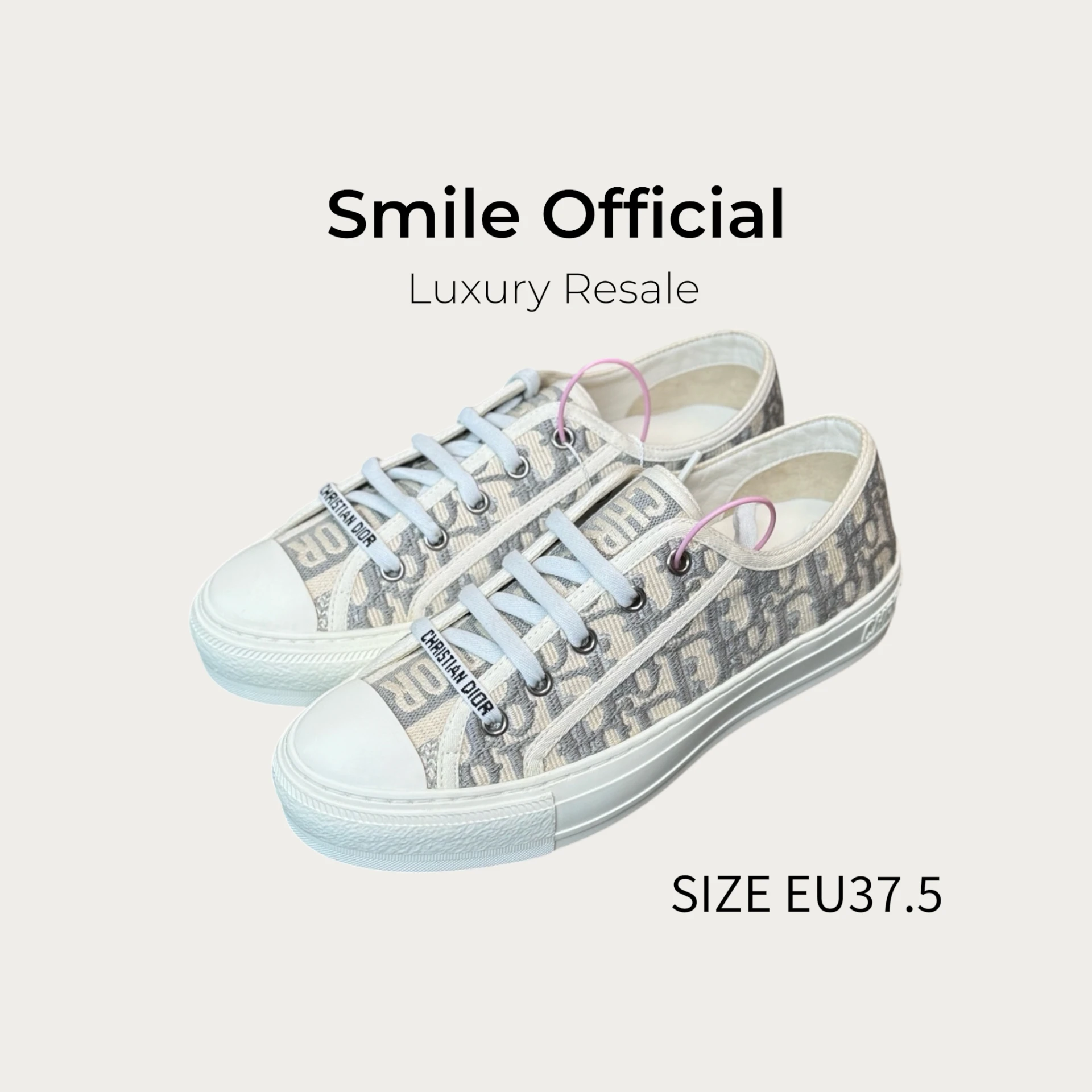 [SMILE] Dior  Walk'n' 灰色滿logo老花刺繡板鞋