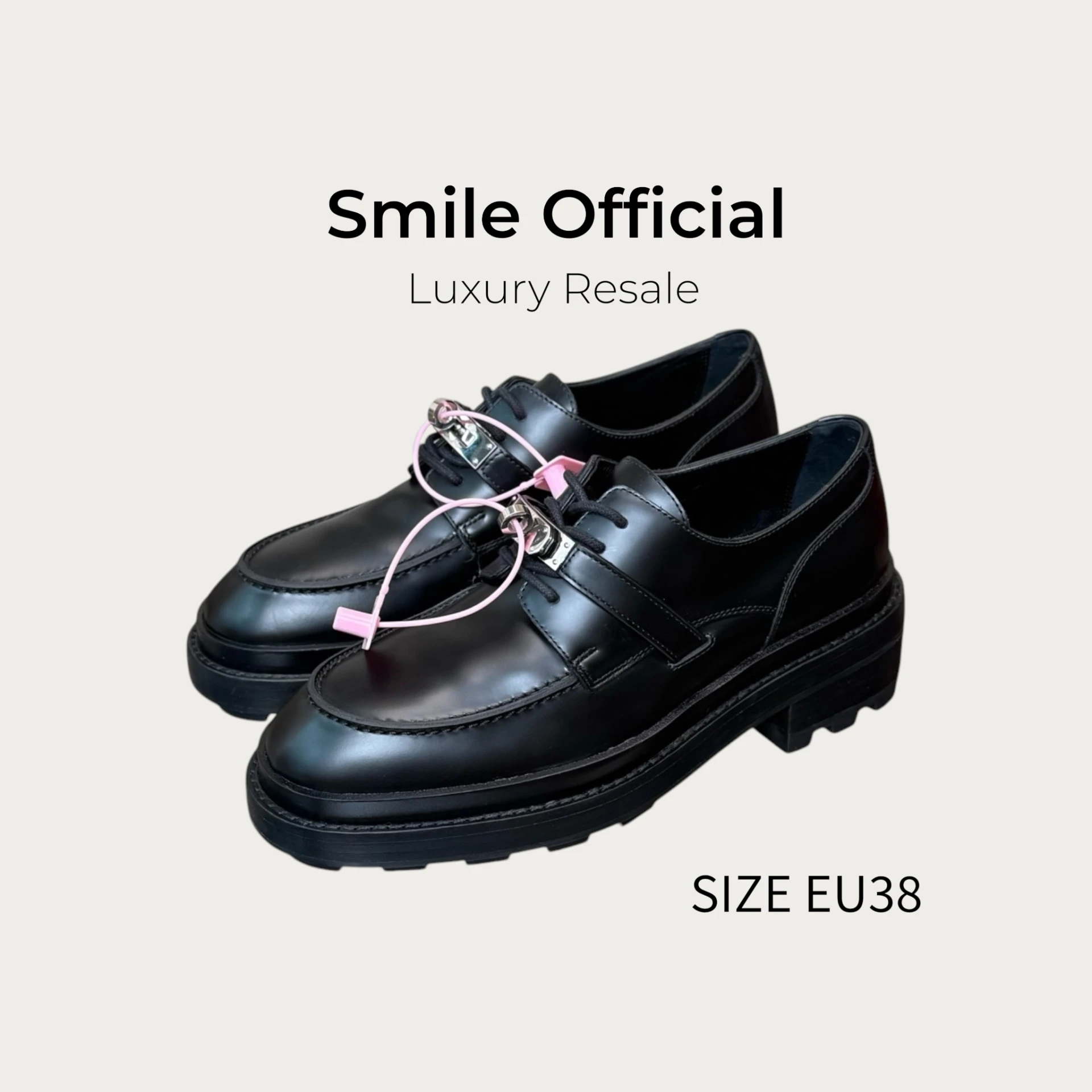 [SMILE] Hermes 愛馬仕 黑色kelly扣樂福鞋