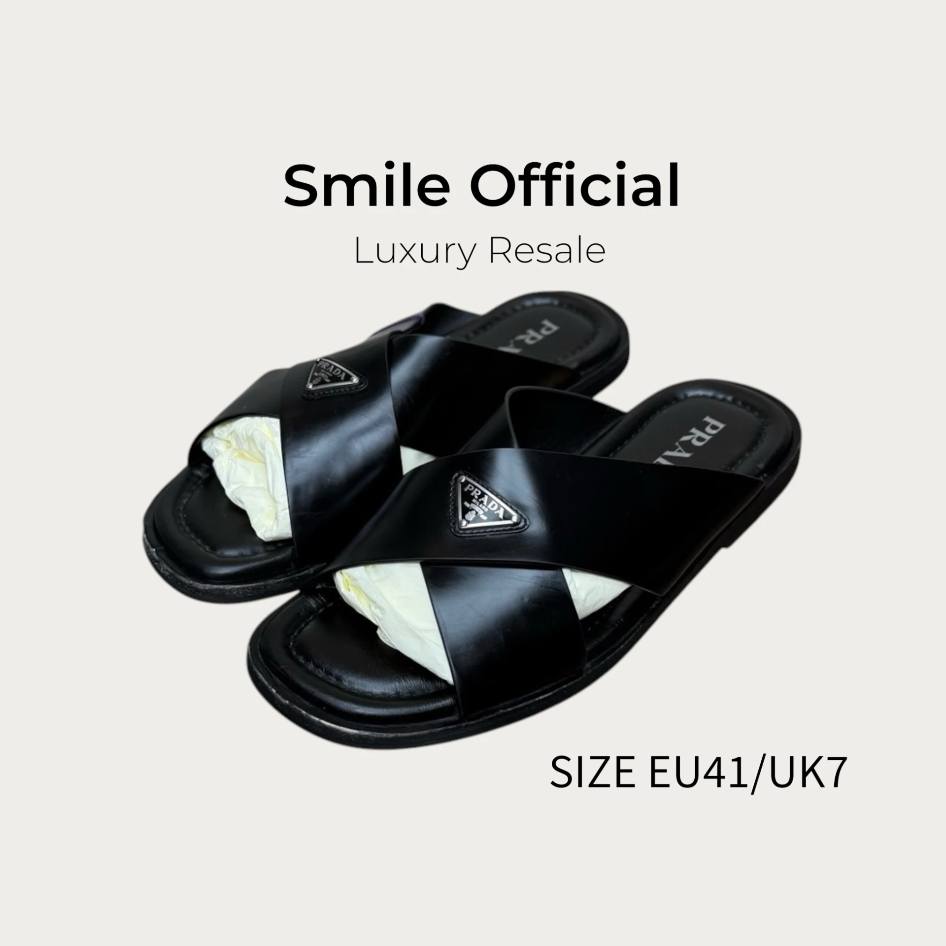 [SMILE] PRADA 三角標一字拖鞋