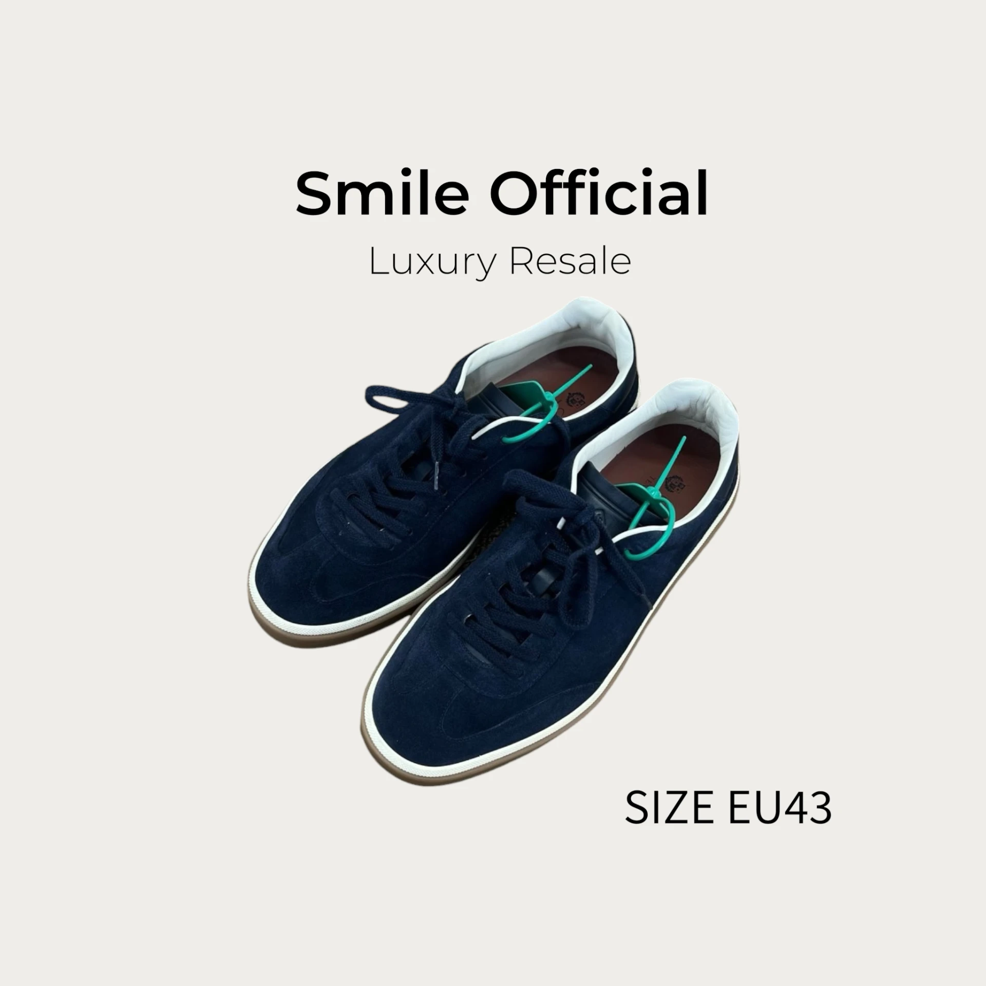 [SMILE]Loro Piana 絨面革 海軍藍 休閒鞋