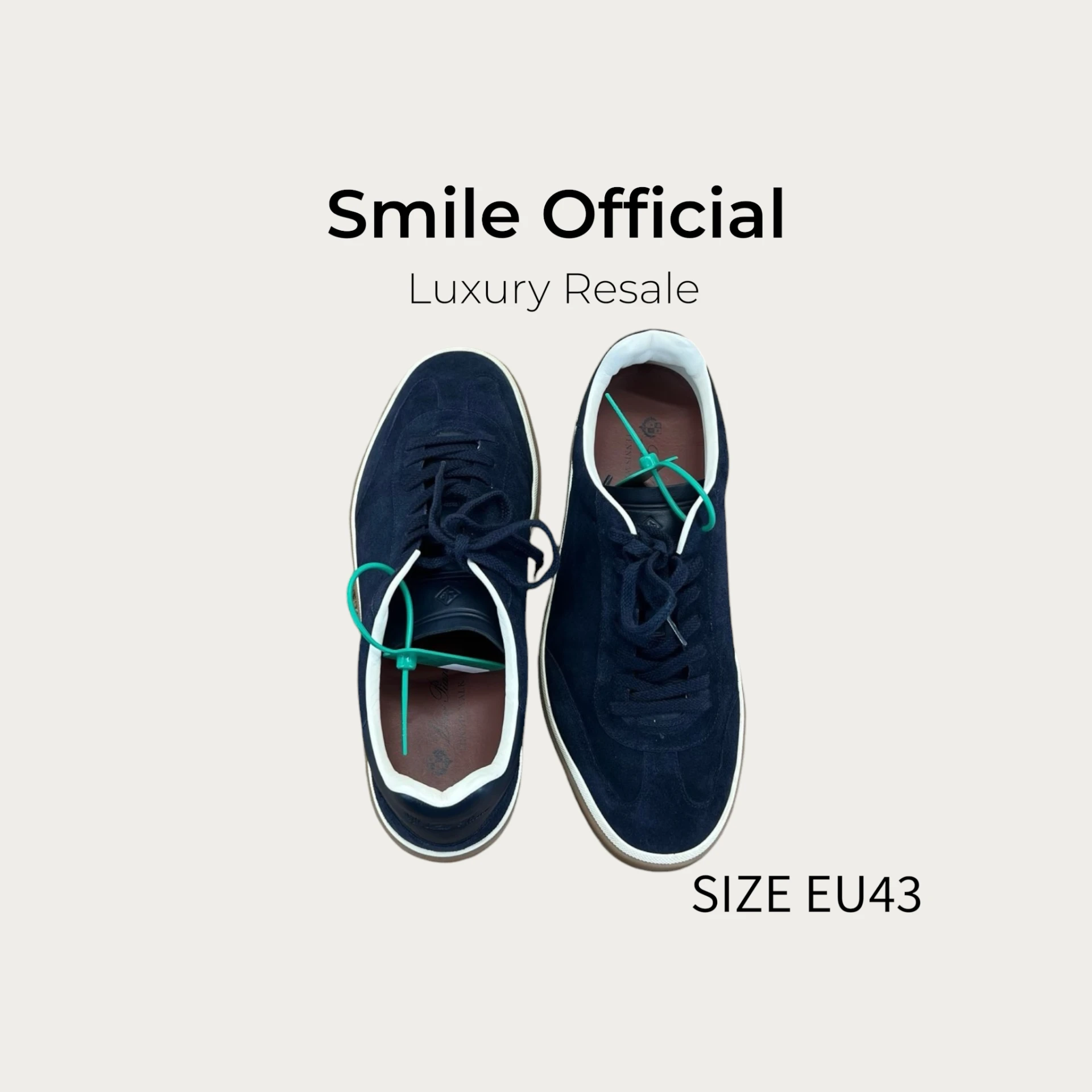 [SMILE]Loro Piana 絨面革 海軍藍 休閒鞋