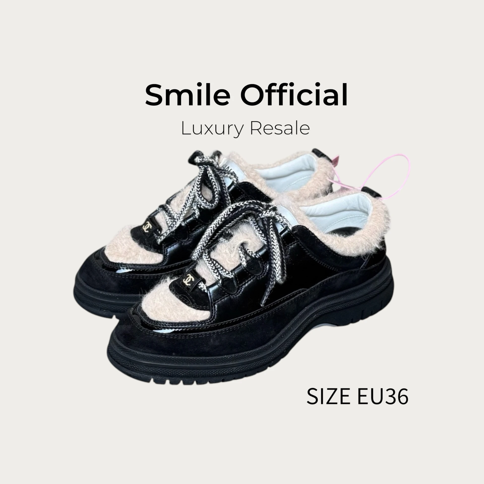 [SMILE] Chanel 香奈兒 25B 毛絨泰迪厚底休閒鞋