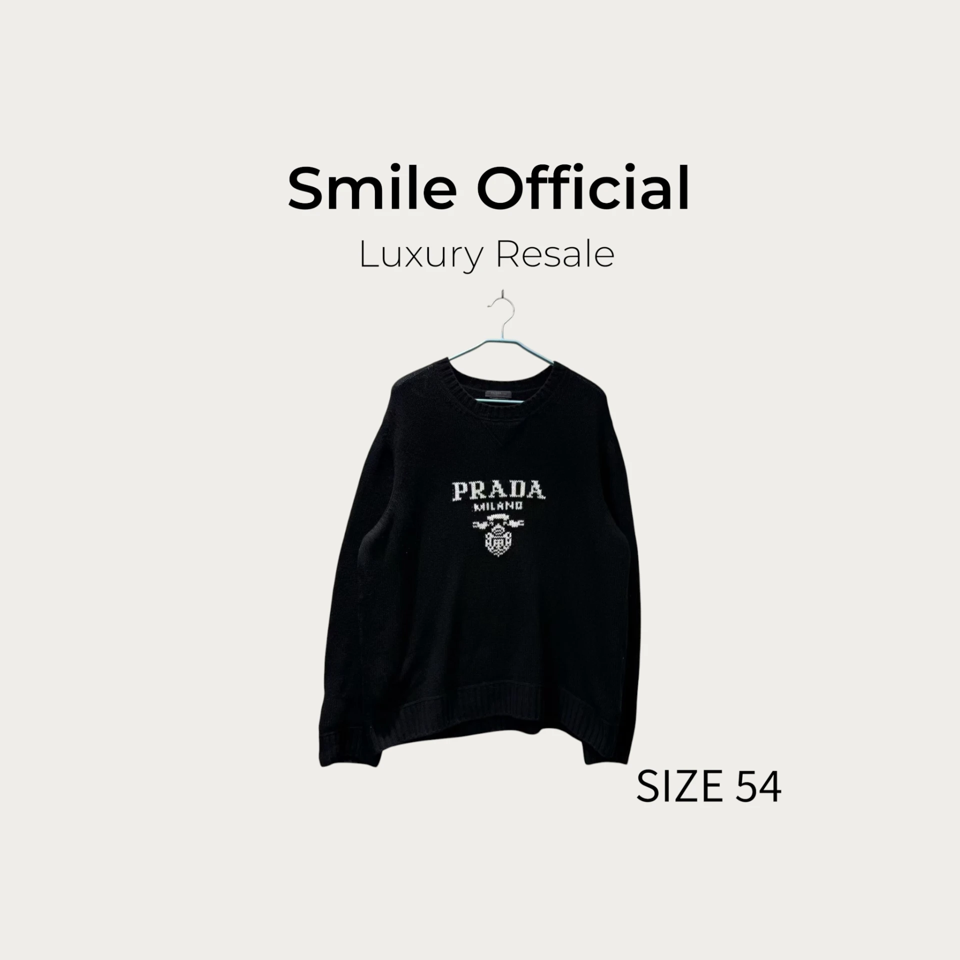 [SMILE]PRADA 黑色字母logo毛衣