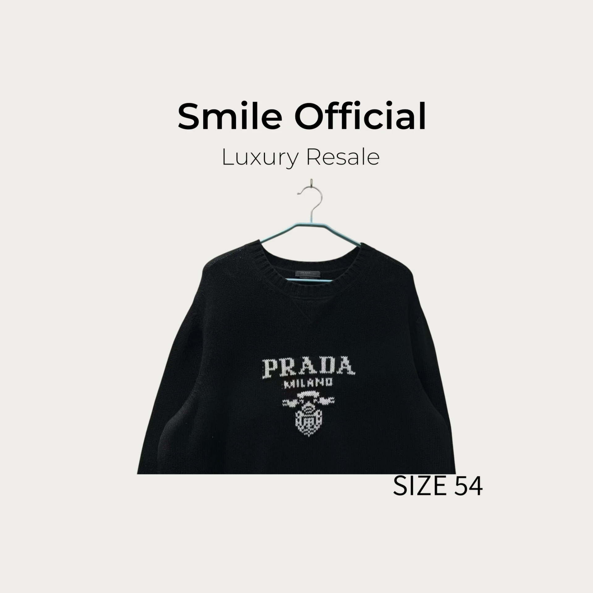 [SMILE]PRADA 黑色字母logo毛衣
