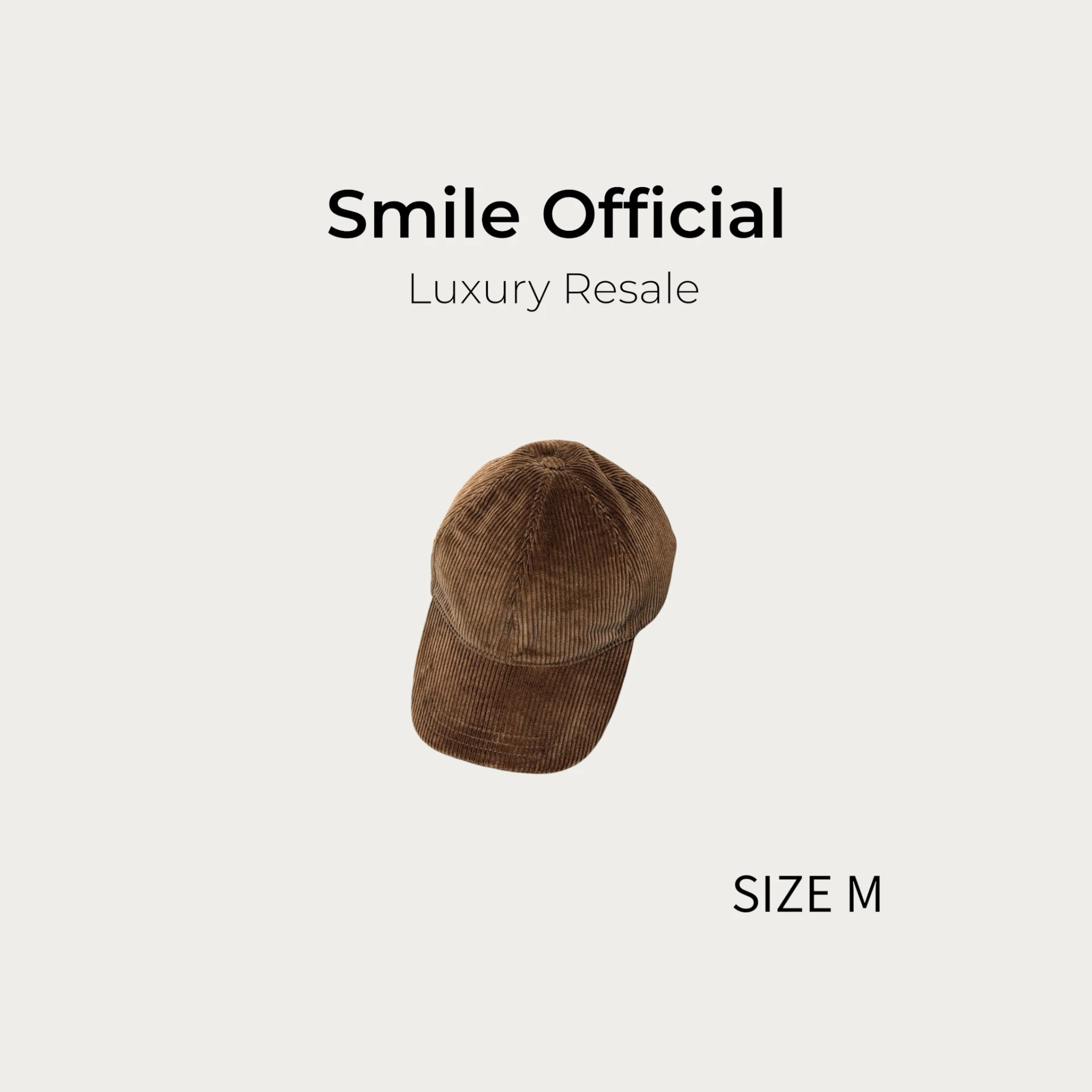 [SMILE]Prada 棕色燈芯絨三角鋼標 棒球帽