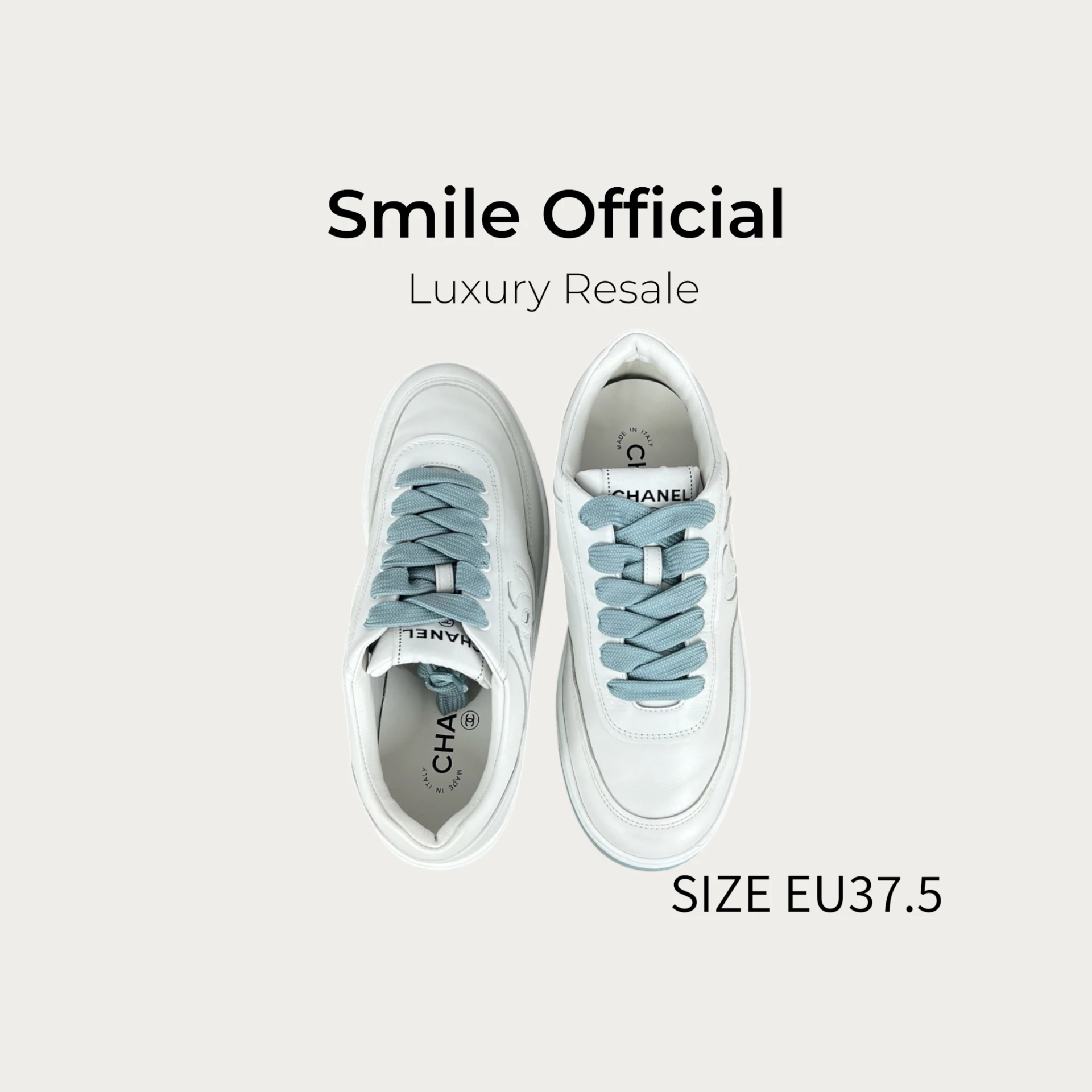 [SMILE] 香奈兒chanel 24p 白藍板鞋