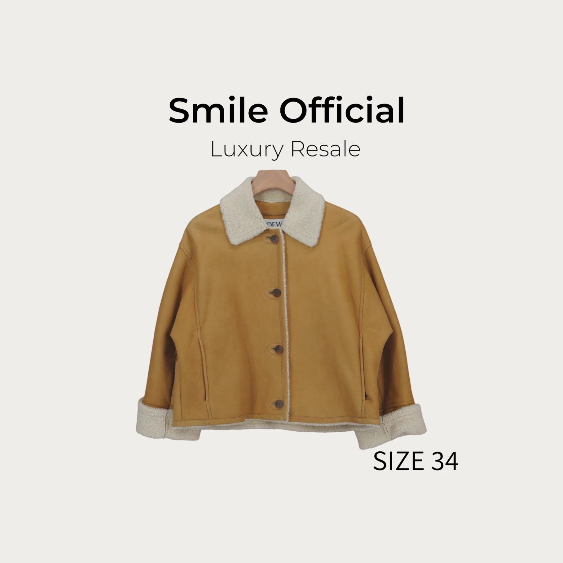 [SMILE]Loewe 棕色 內里羊羔毛皮毛一體夾克
