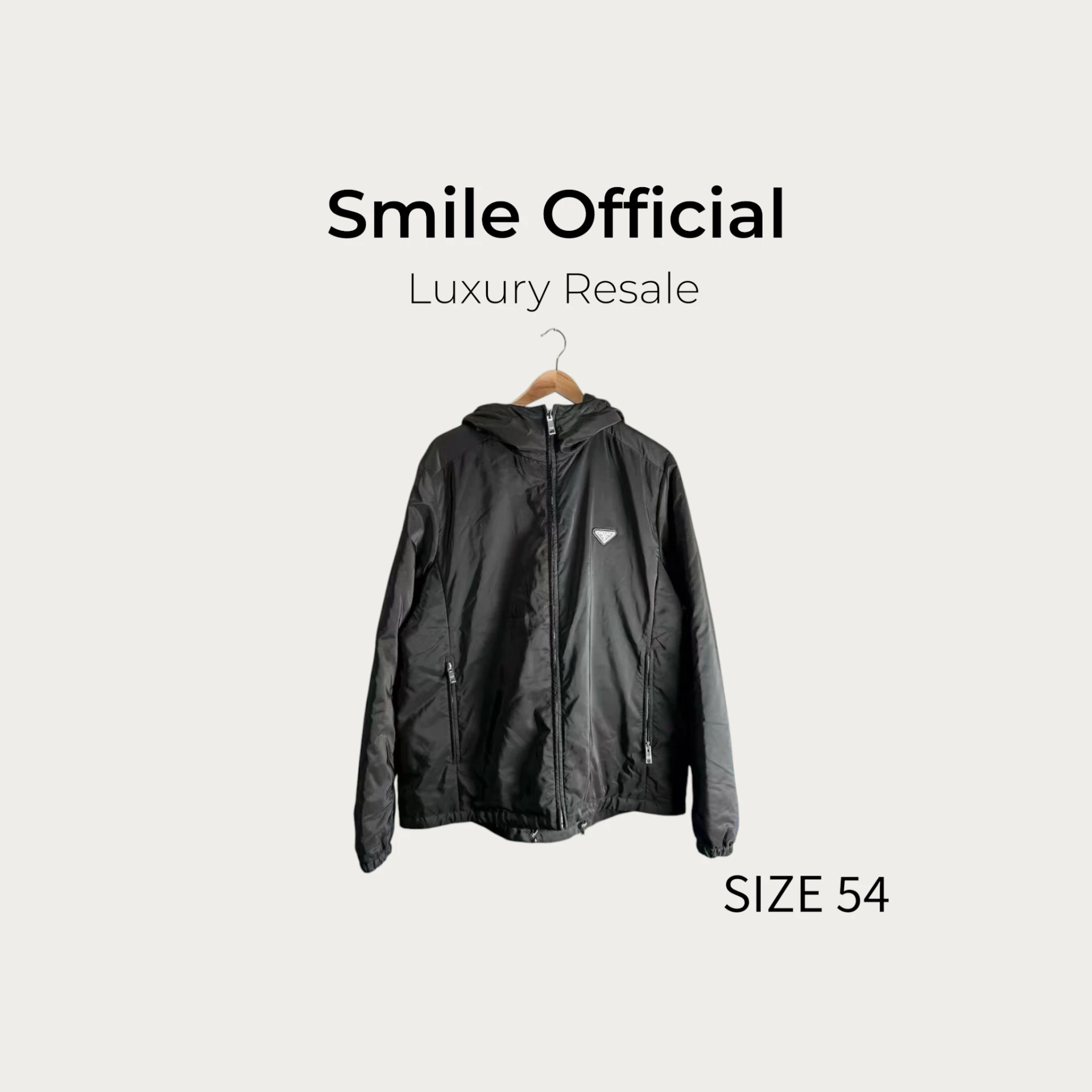 [SMILE] Prada黑色三角標雙面穿棉服夾克