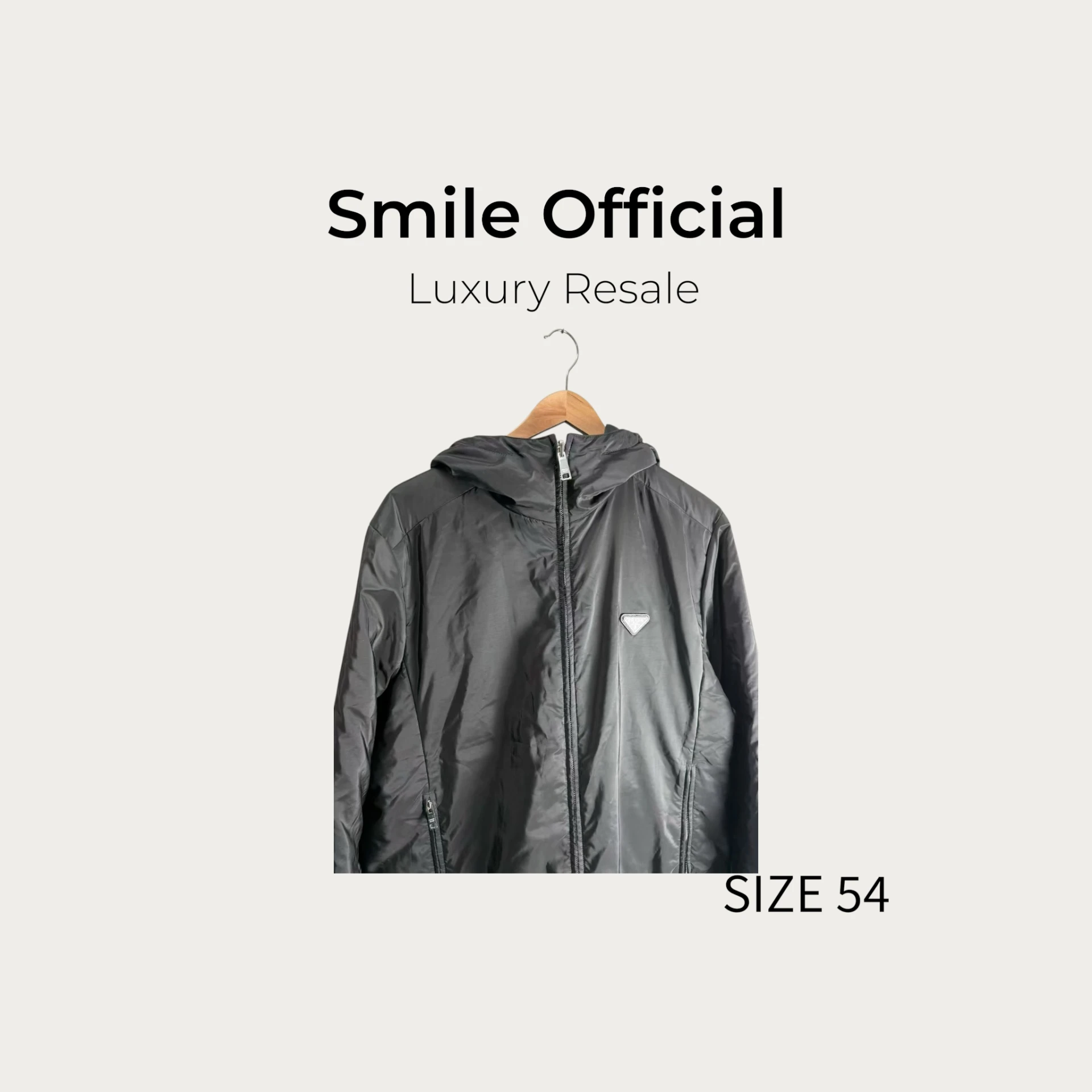 [SMILE] Prada黑色三角標雙面穿棉服夾克